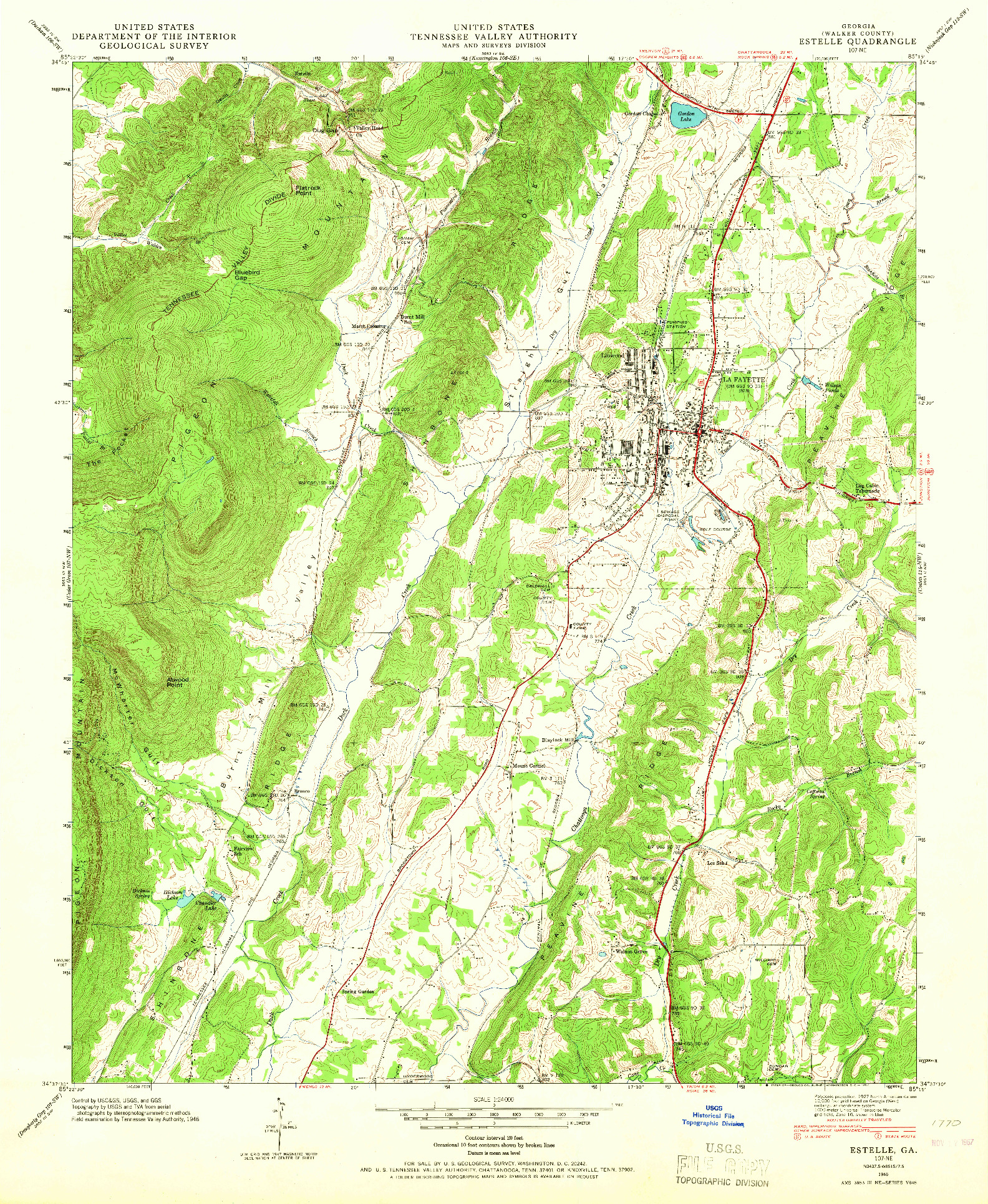 USGS 1:24000-SCALE QUADRANGLE FOR ESTELLE, GA 1946
