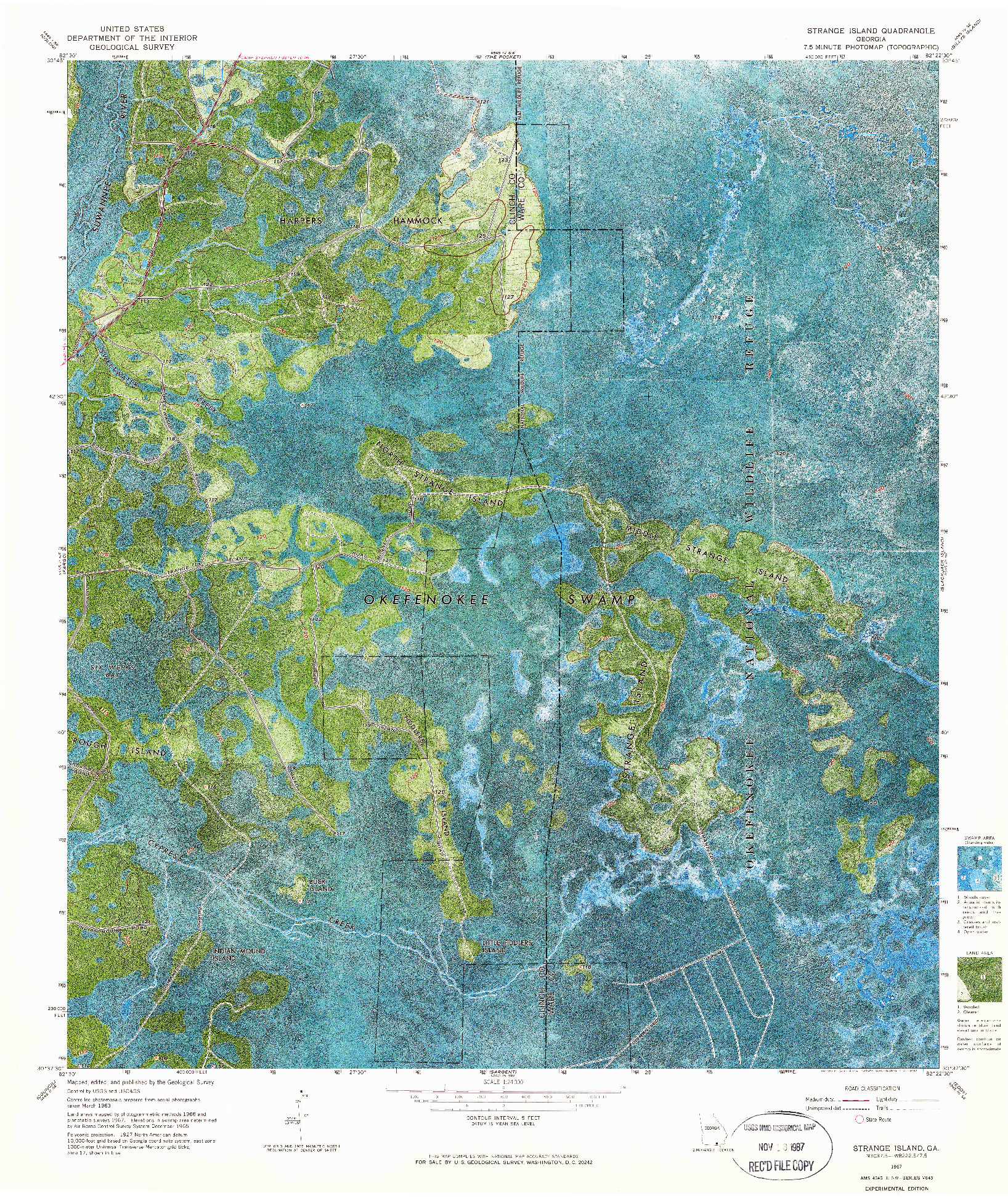 USGS 1:24000-SCALE QUADRANGLE FOR STRANGE ISLAND, GA 1967