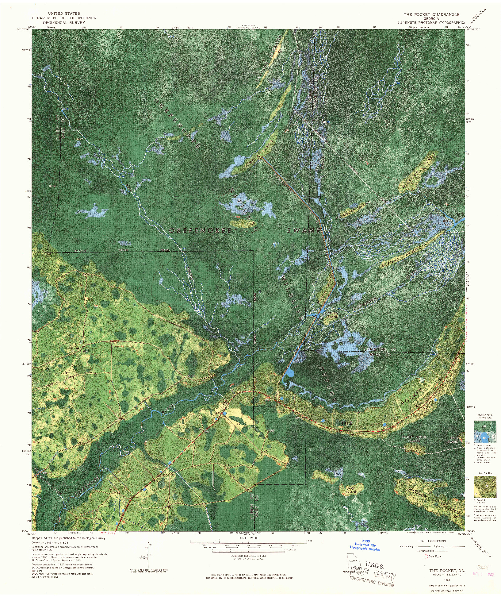 USGS 1:24000-SCALE QUADRANGLE FOR THE POCKET, GA 1966