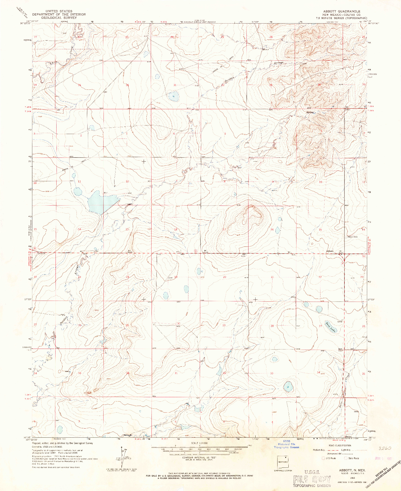USGS 1:24000-SCALE QUADRANGLE FOR ABBOTT, NM 1965
