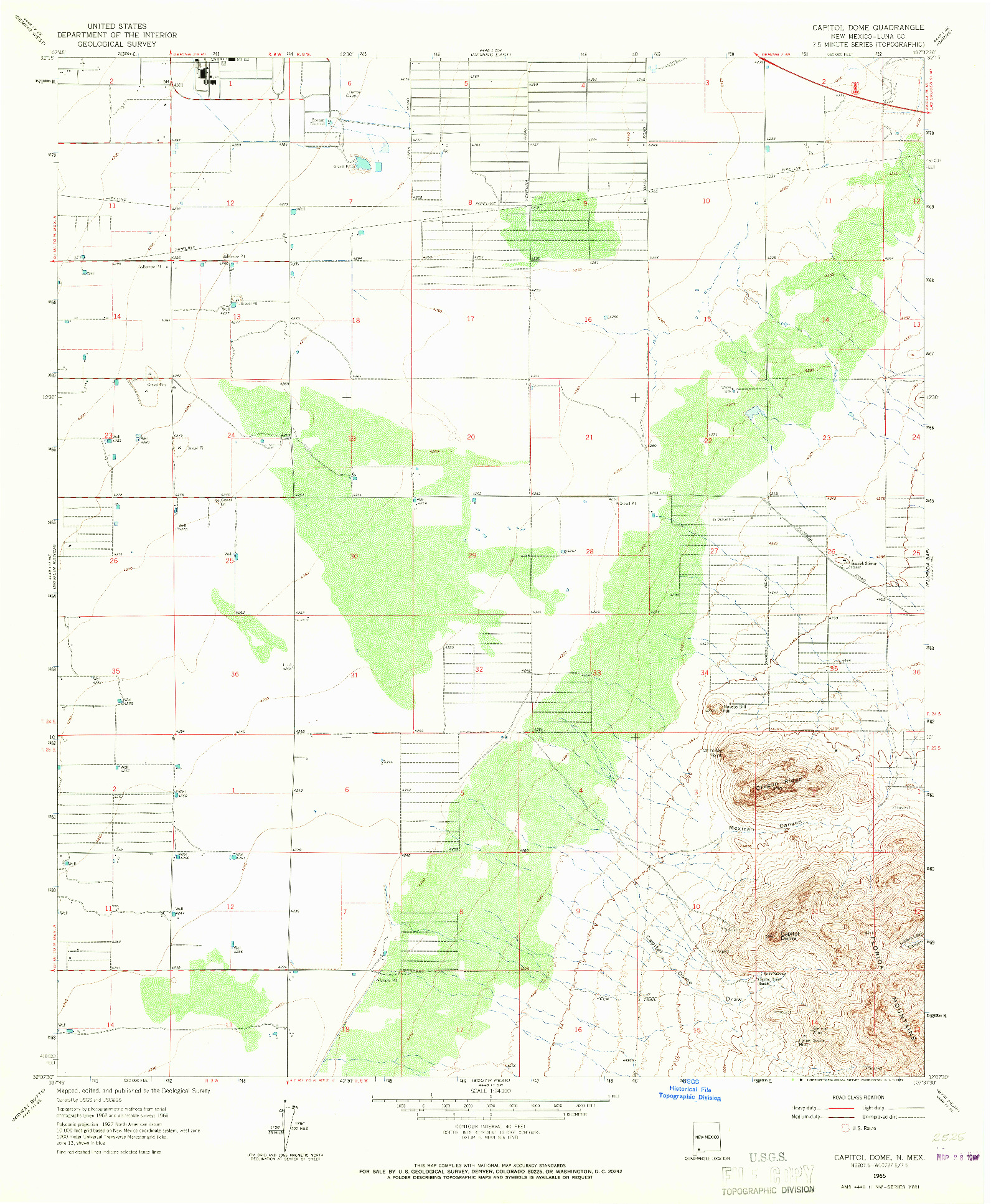 USGS 1:24000-SCALE QUADRANGLE FOR CAPITOL DOME, NM 1965