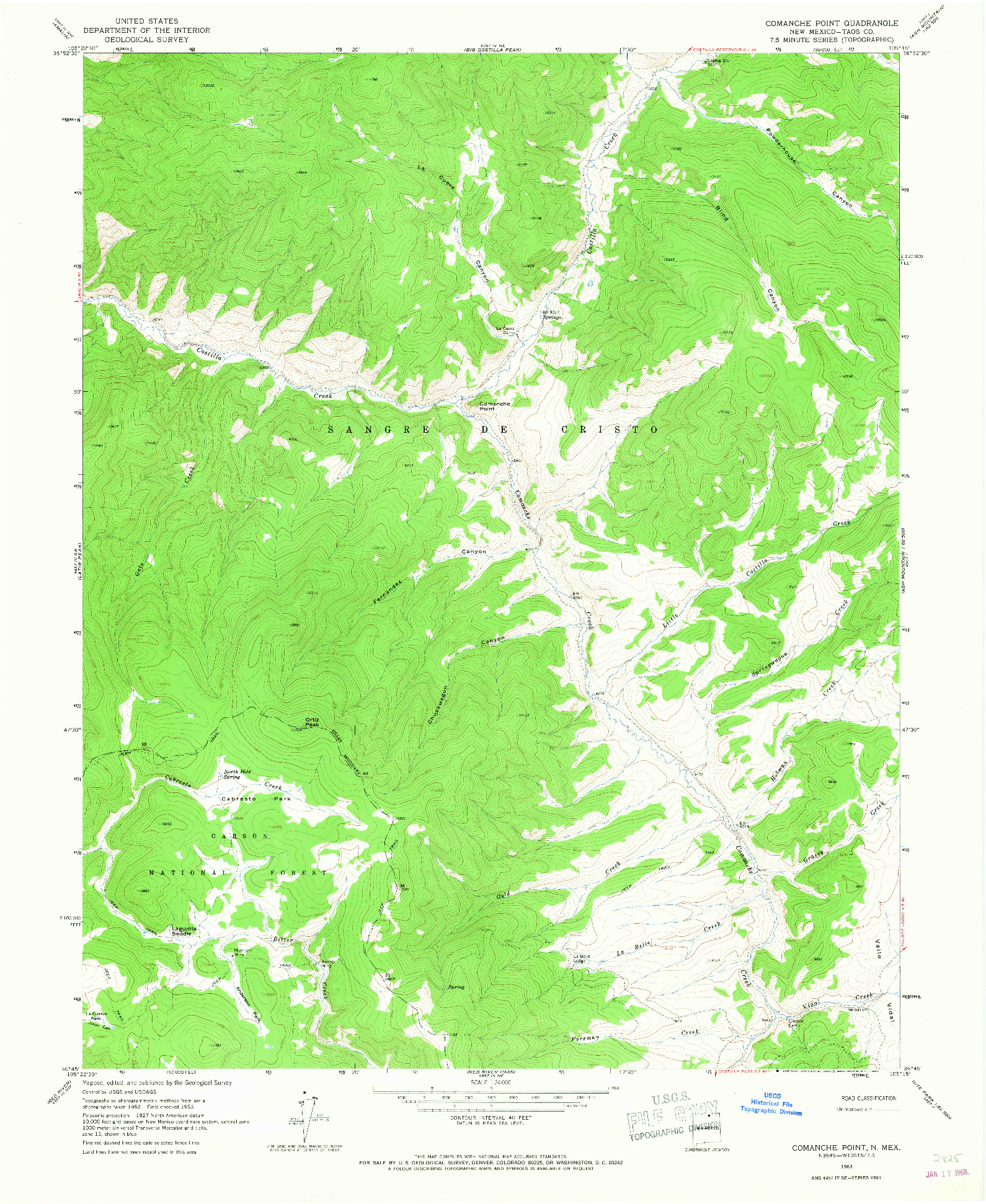 USGS 1:24000-SCALE QUADRANGLE FOR COMANCHE POINT, NM 1963