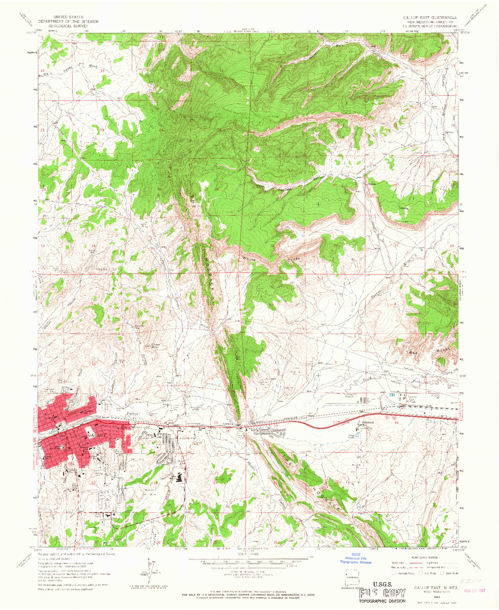 USGS 1:24000-SCALE QUADRANGLE FOR GALLUP EAST, NM 1963