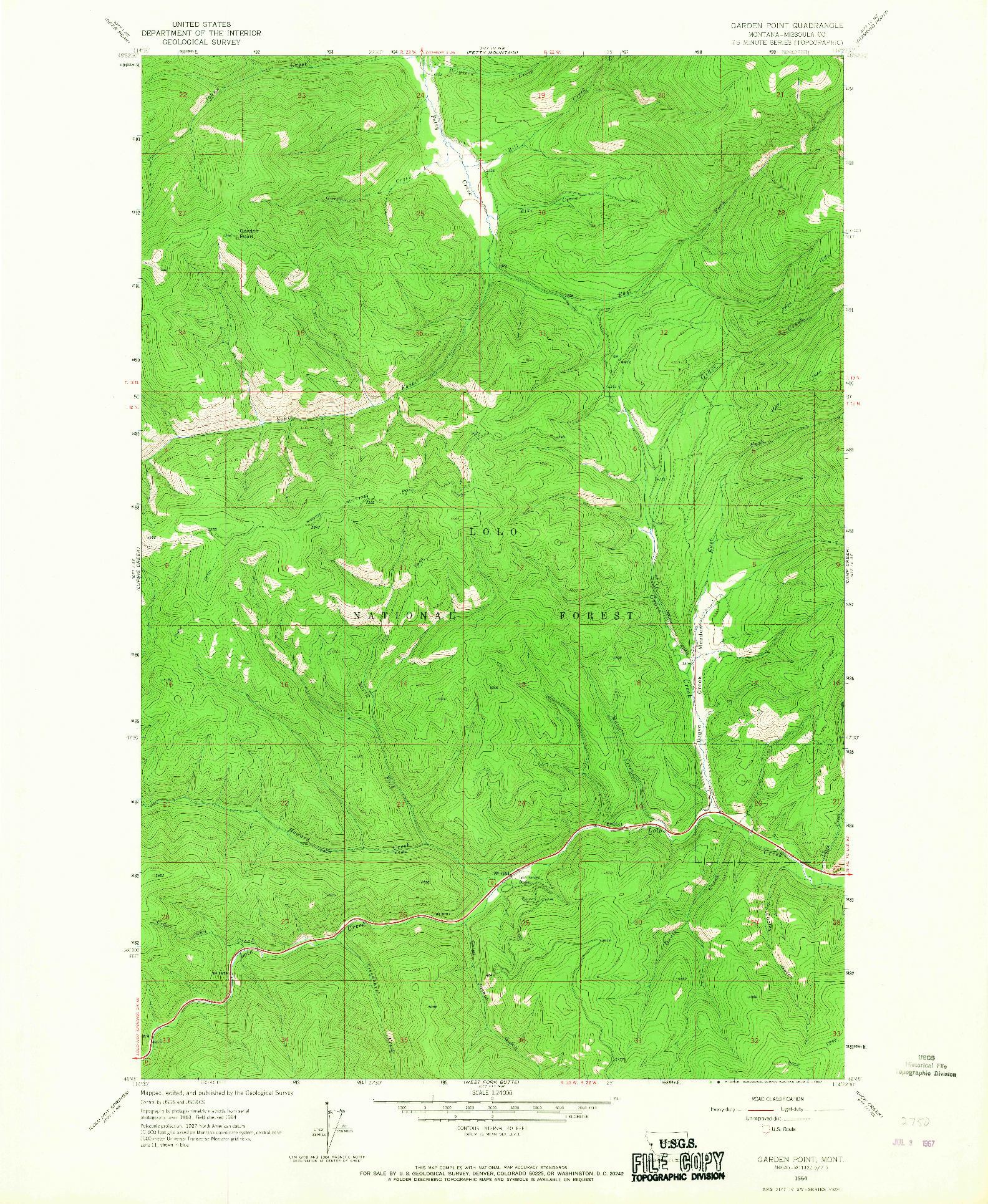 USGS 1:24000-SCALE QUADRANGLE FOR GARDEN POINT, MT 1964