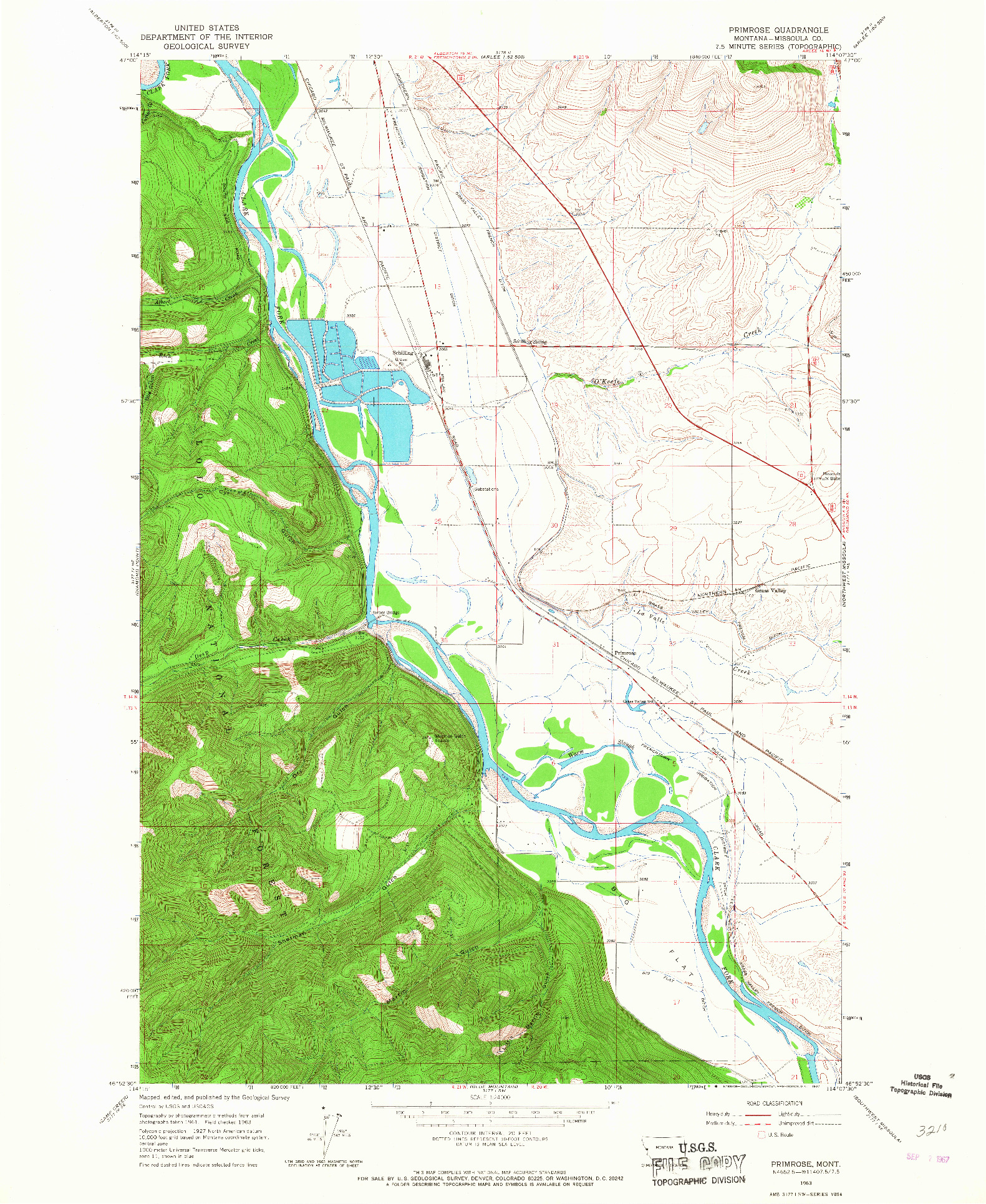 USGS 1:24000-SCALE QUADRANGLE FOR PRIMROSE, MT 1963