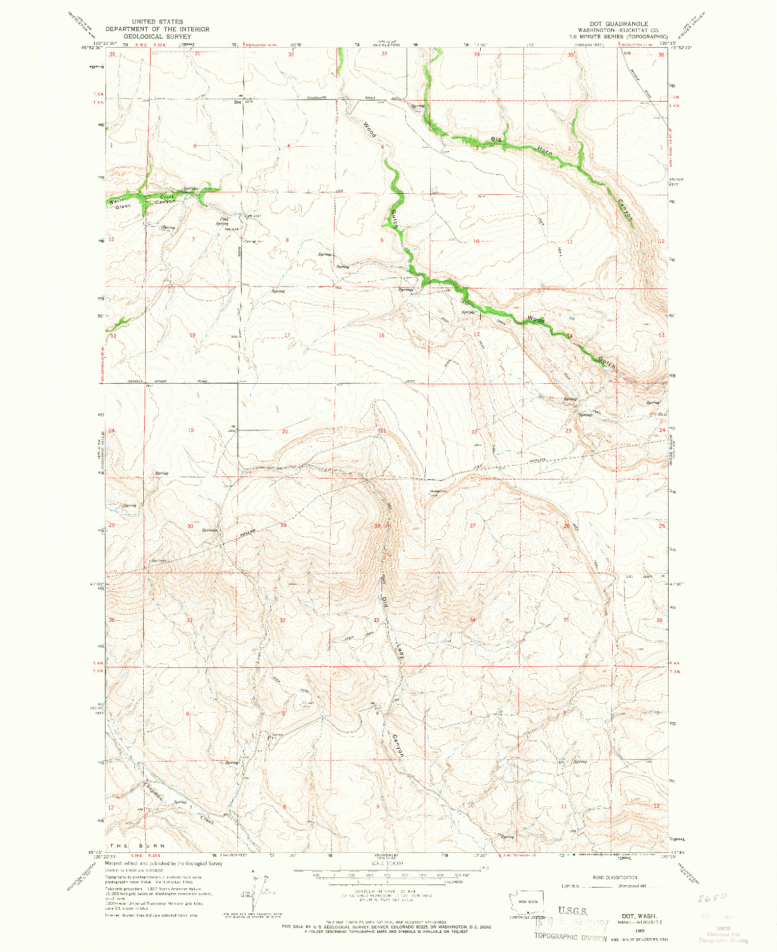 USGS 1:24000-SCALE QUADRANGLE FOR DOT, WA 1965