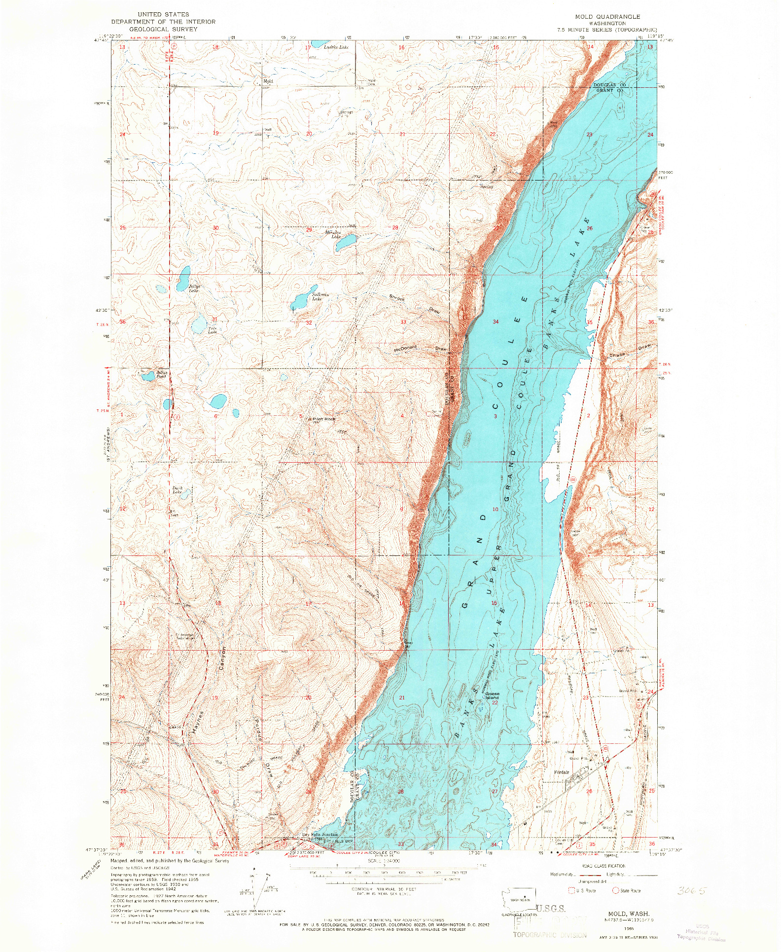 USGS 1:24000-SCALE QUADRANGLE FOR MOLD, WA 1965