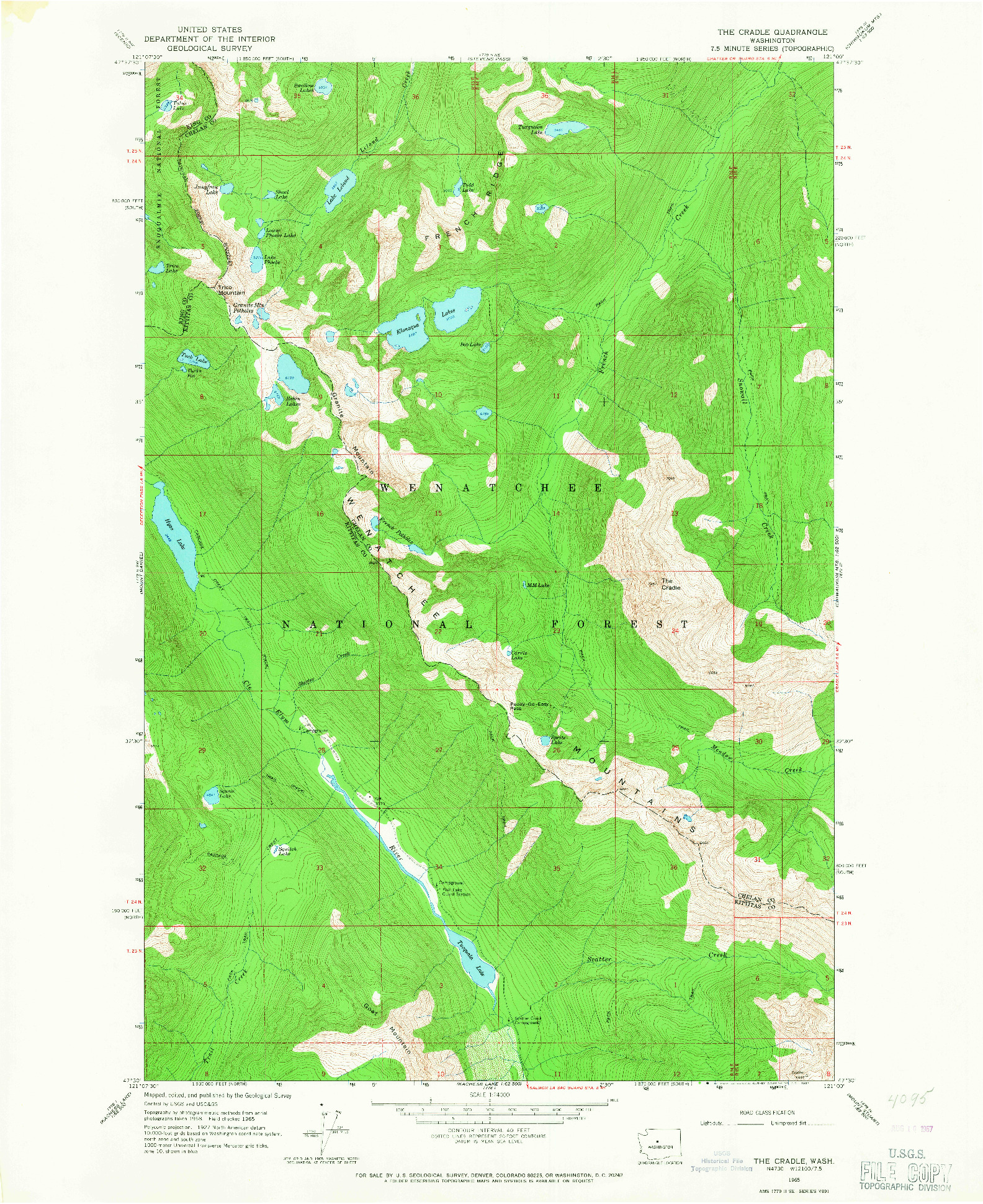 USGS 1:24000-SCALE QUADRANGLE FOR THE CRADLE, WA 1965