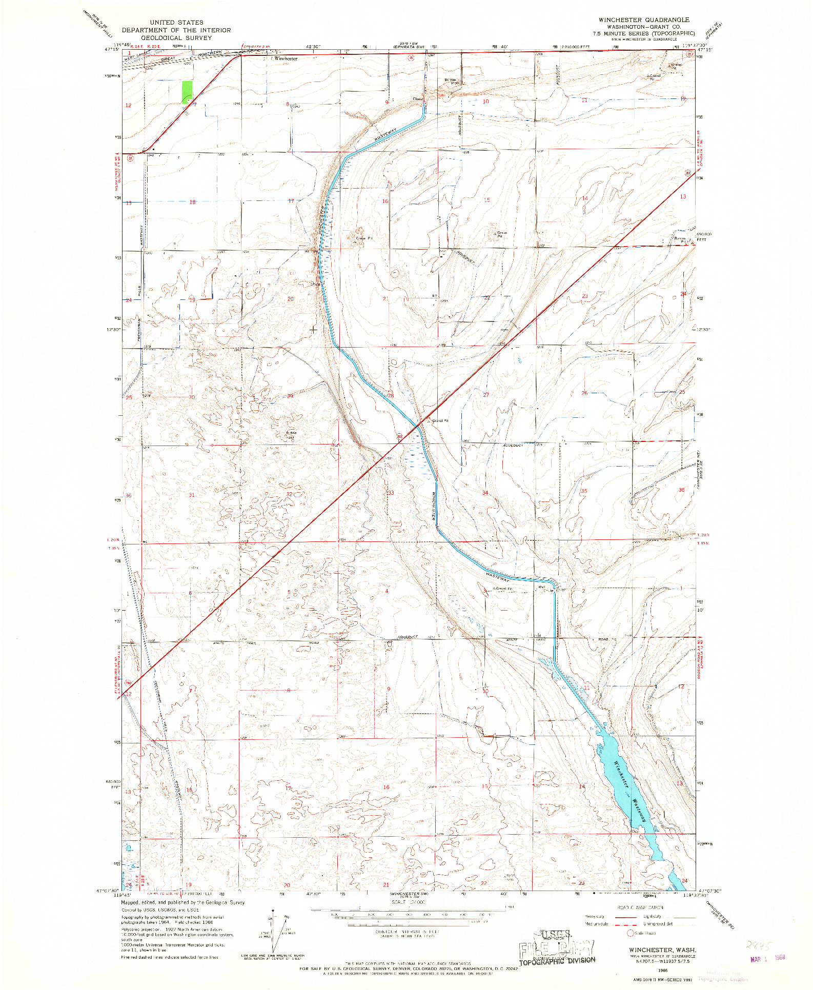 USGS 1:24000-SCALE QUADRANGLE FOR WINCHESTER, WA 1966