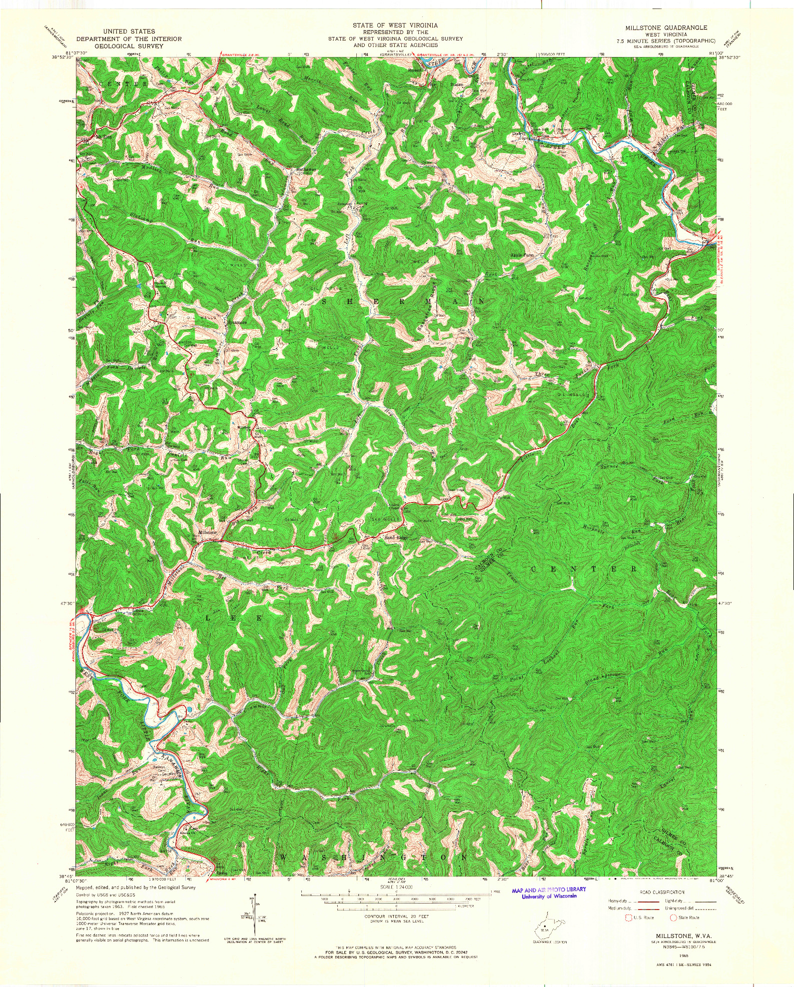 USGS 1:24000-SCALE QUADRANGLE FOR MILLSTONE, WV 1965