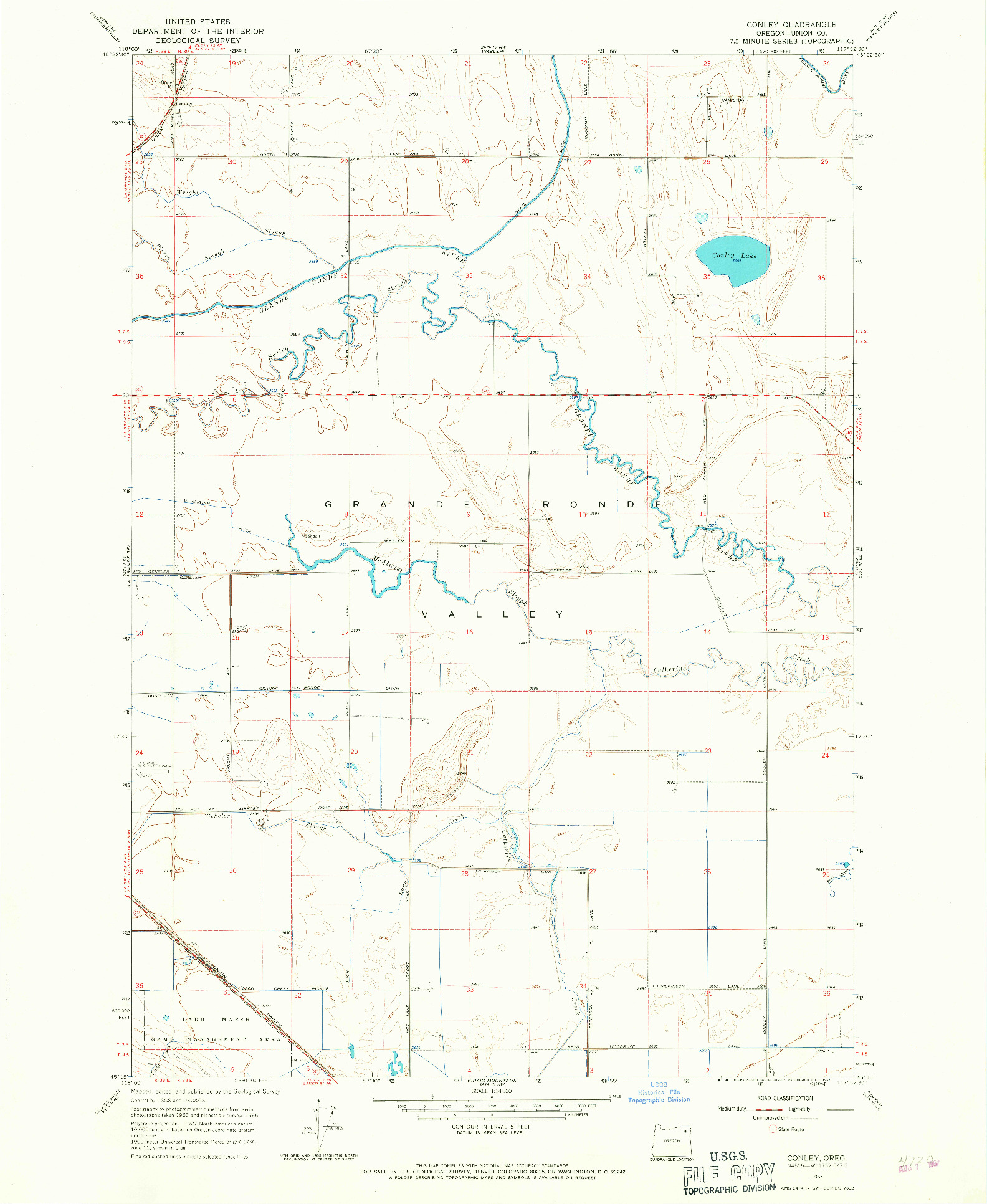USGS 1:24000-SCALE QUADRANGLE FOR CONLEY, OR 1965