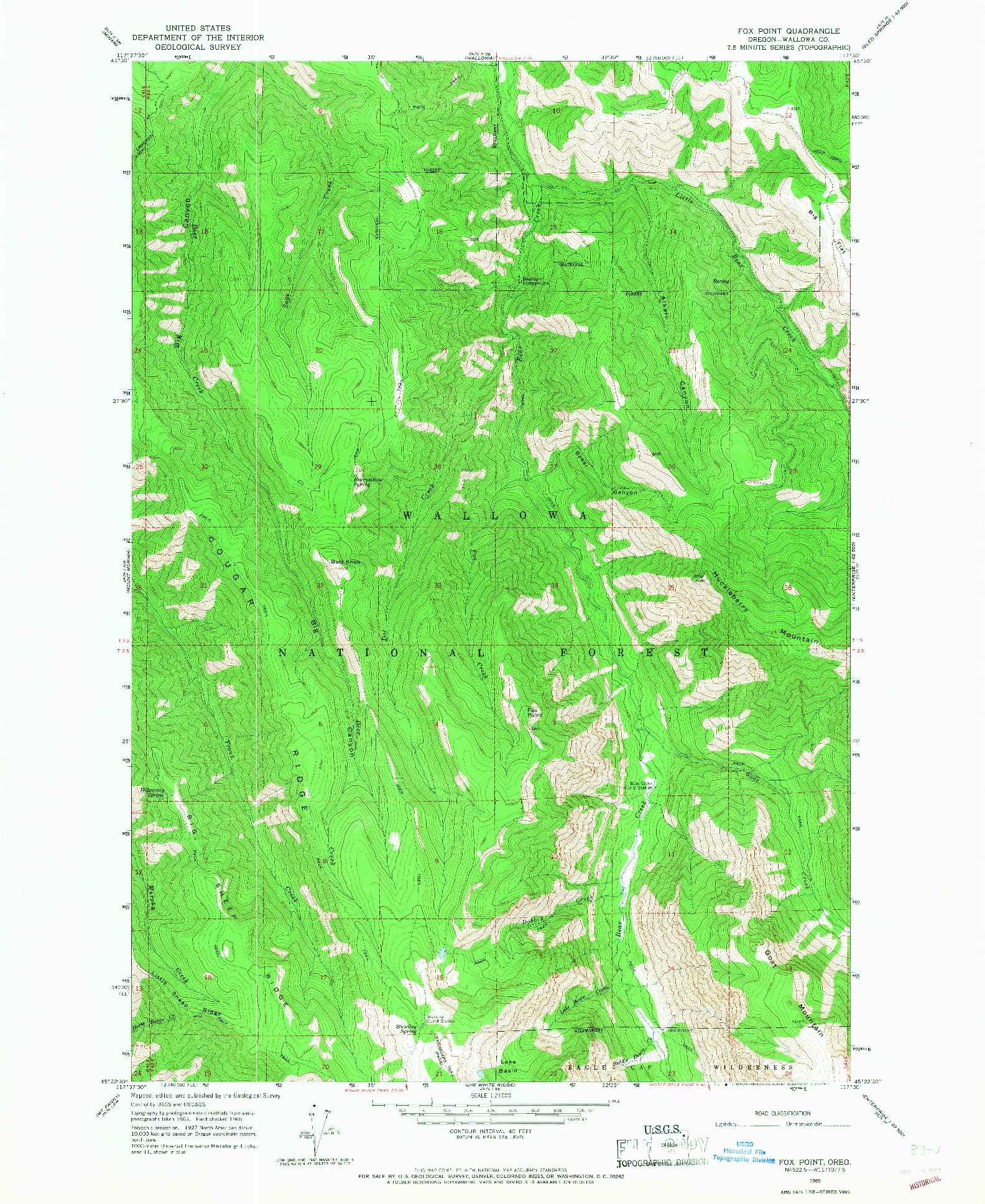 USGS 1:24000-SCALE QUADRANGLE FOR FOX POINT, OR 1965