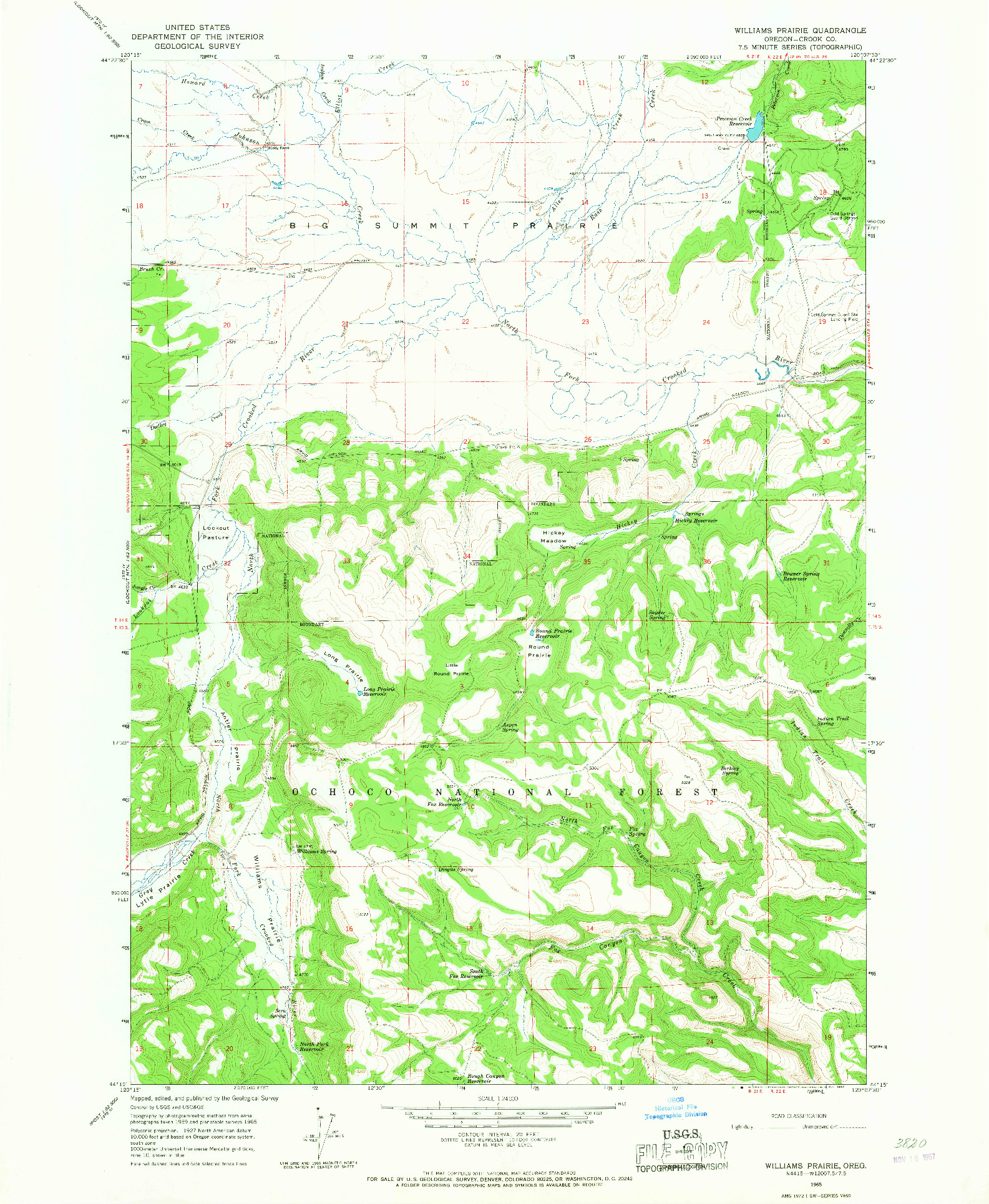 USGS 1:24000-SCALE QUADRANGLE FOR WILLIAMS PRAIRIE, OR 1965