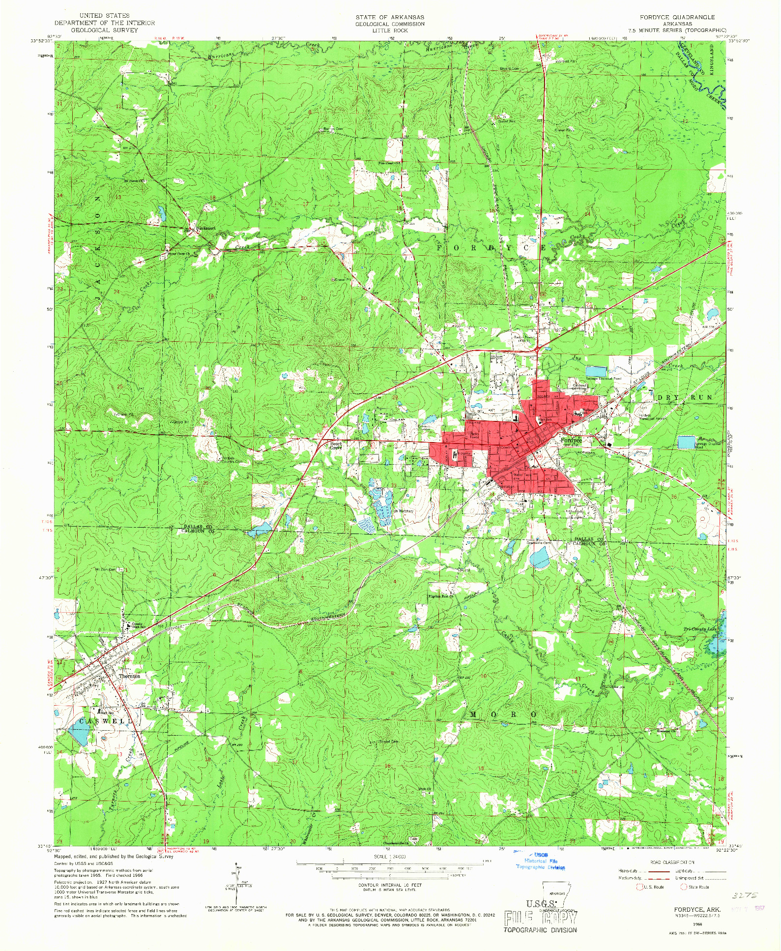 USGS 1:24000-SCALE QUADRANGLE FOR FORDYCE, AR 1966