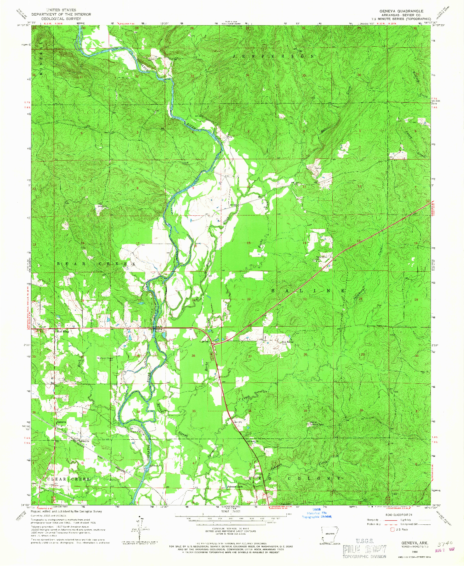 USGS 1:24000-SCALE QUADRANGLE FOR GENEVA, AR 1966