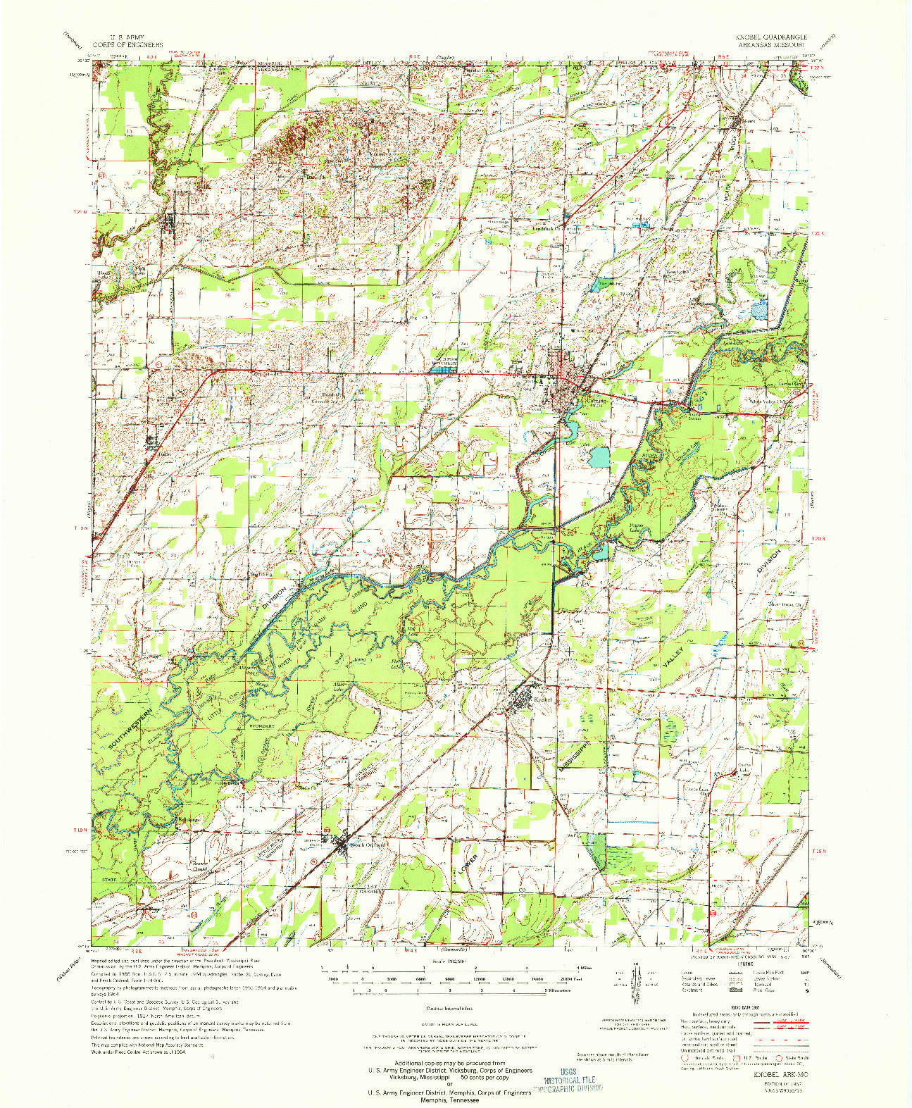 USGS 1:62500-SCALE QUADRANGLE FOR KNOBEL, AR 1967