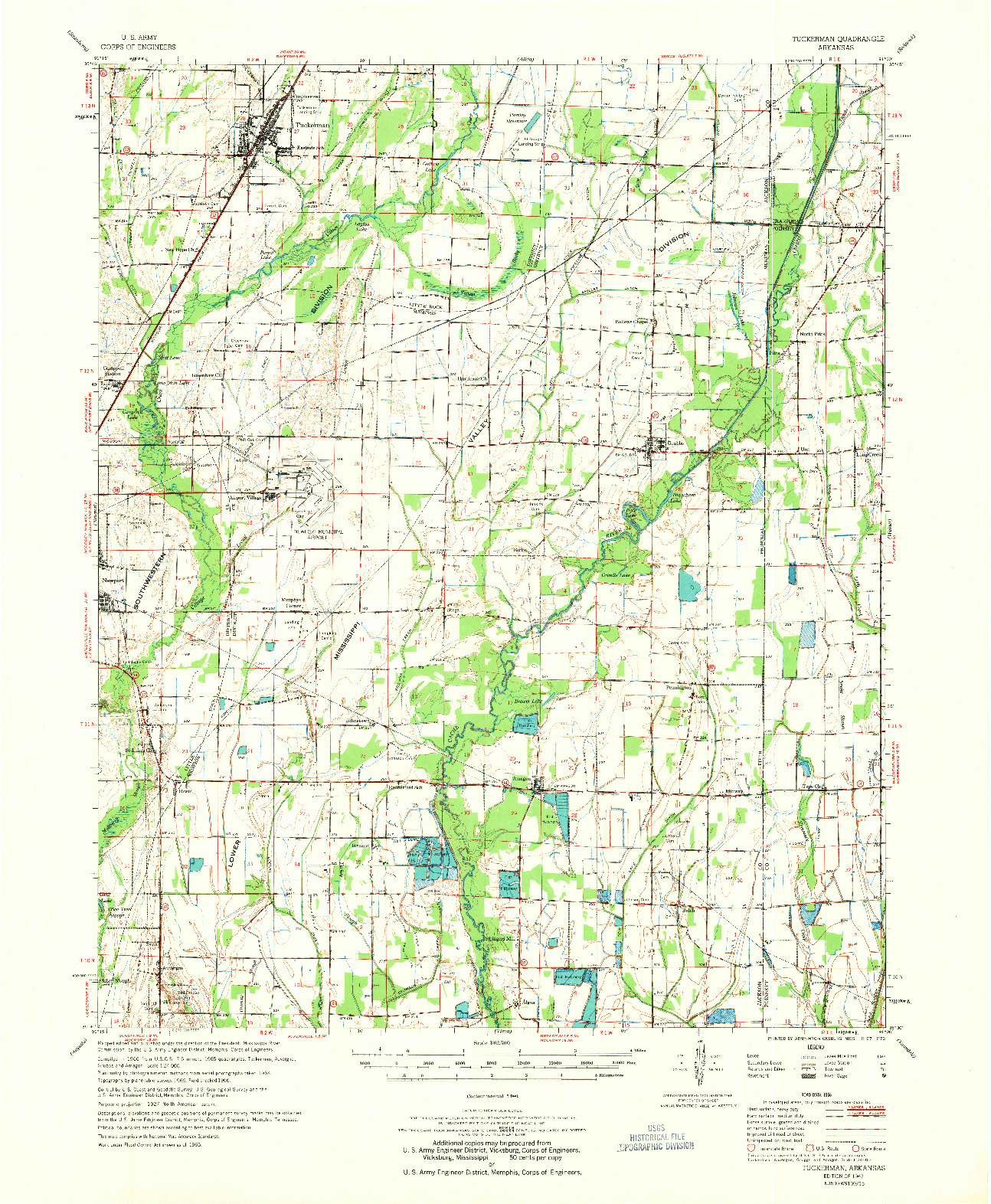USGS 1:62500-SCALE QUADRANGLE FOR TUCKERMAN, AR 1967