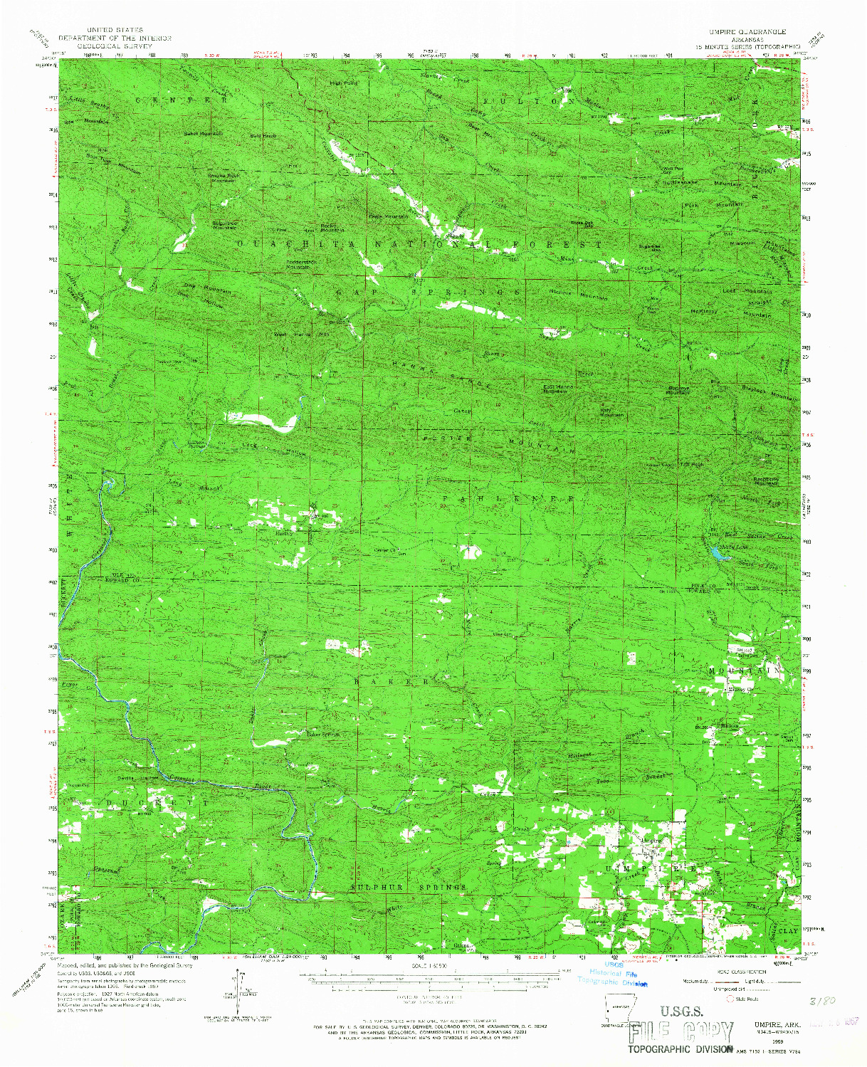 USGS 1:62500-SCALE QUADRANGLE FOR UMPIRE, AR 1959