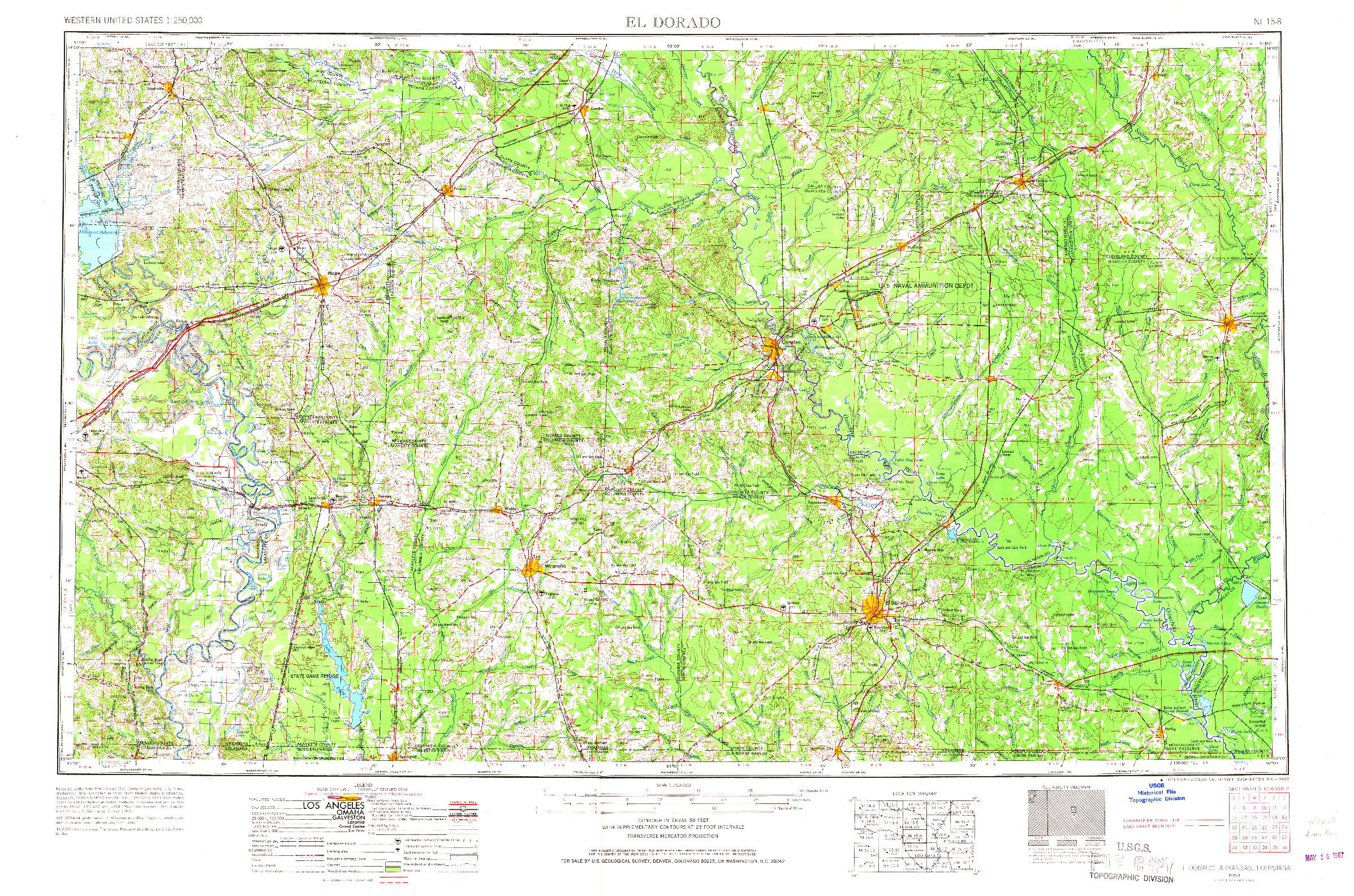 USGS 1:250000-SCALE QUADRANGLE FOR EL DORADO, AR 1953