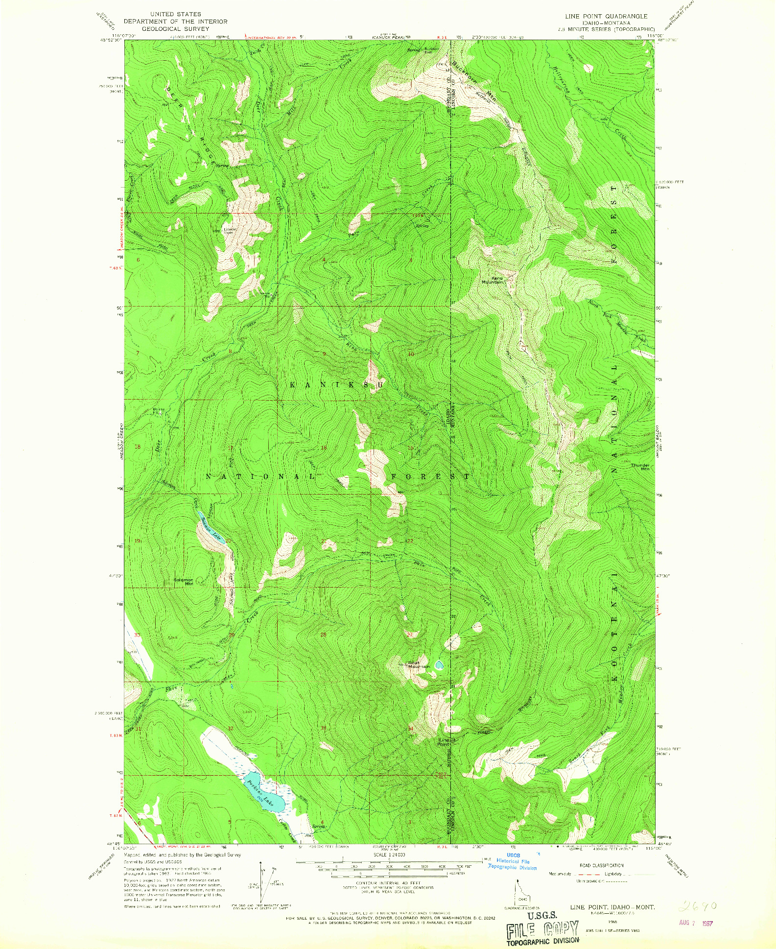 USGS 1:24000-SCALE QUADRANGLE FOR LINE POINT, ID 1965