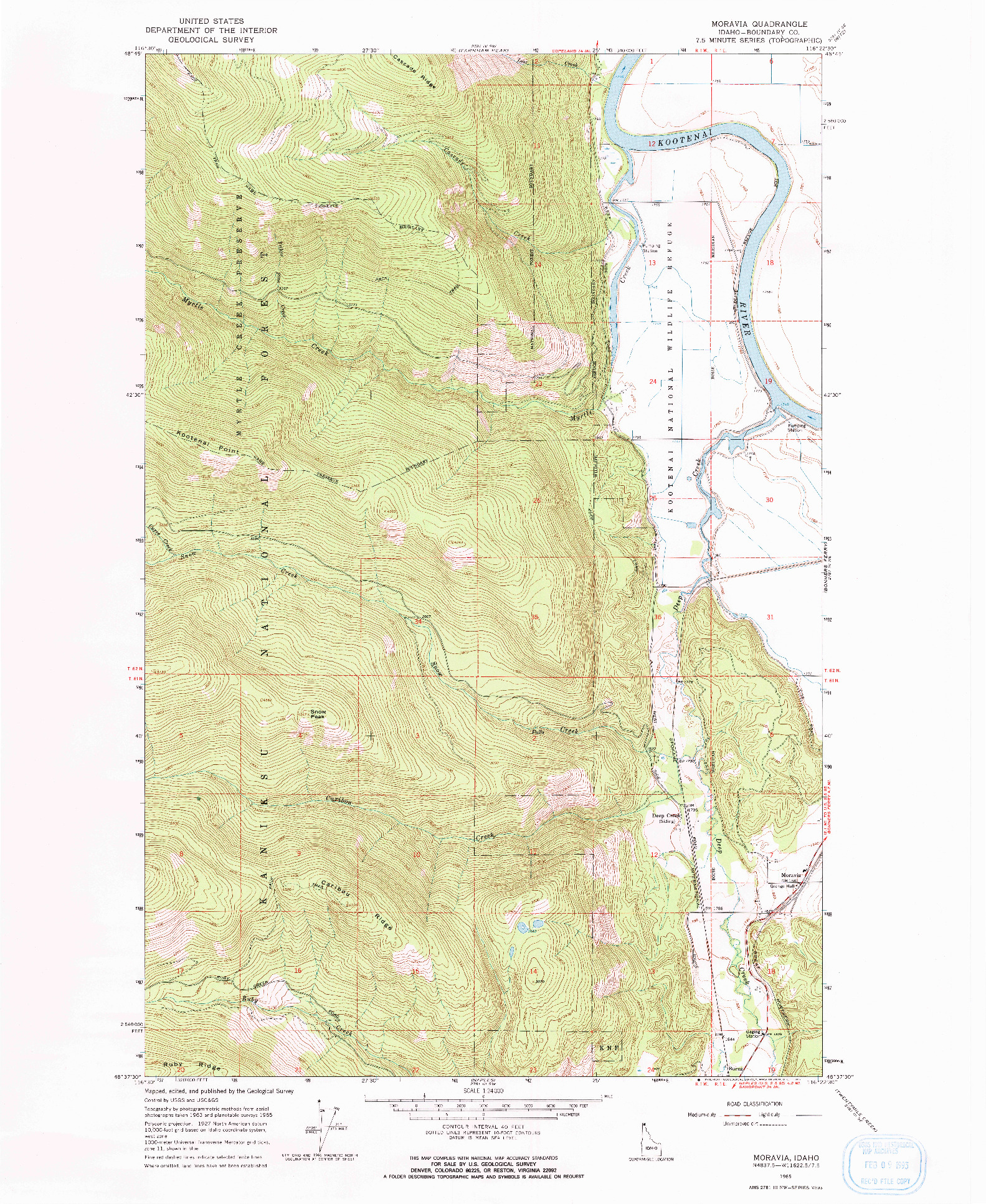 USGS 1:24000-SCALE QUADRANGLE FOR MORAVIA, ID 1965