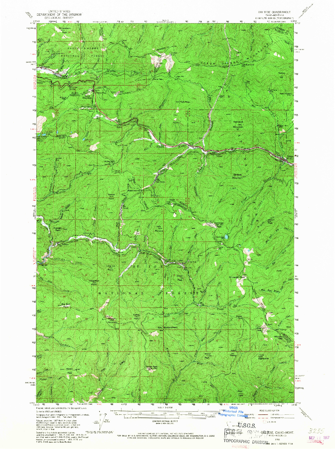 USGS 1:62500-SCALE QUADRANGLE FOR SALTESE, ID 1956