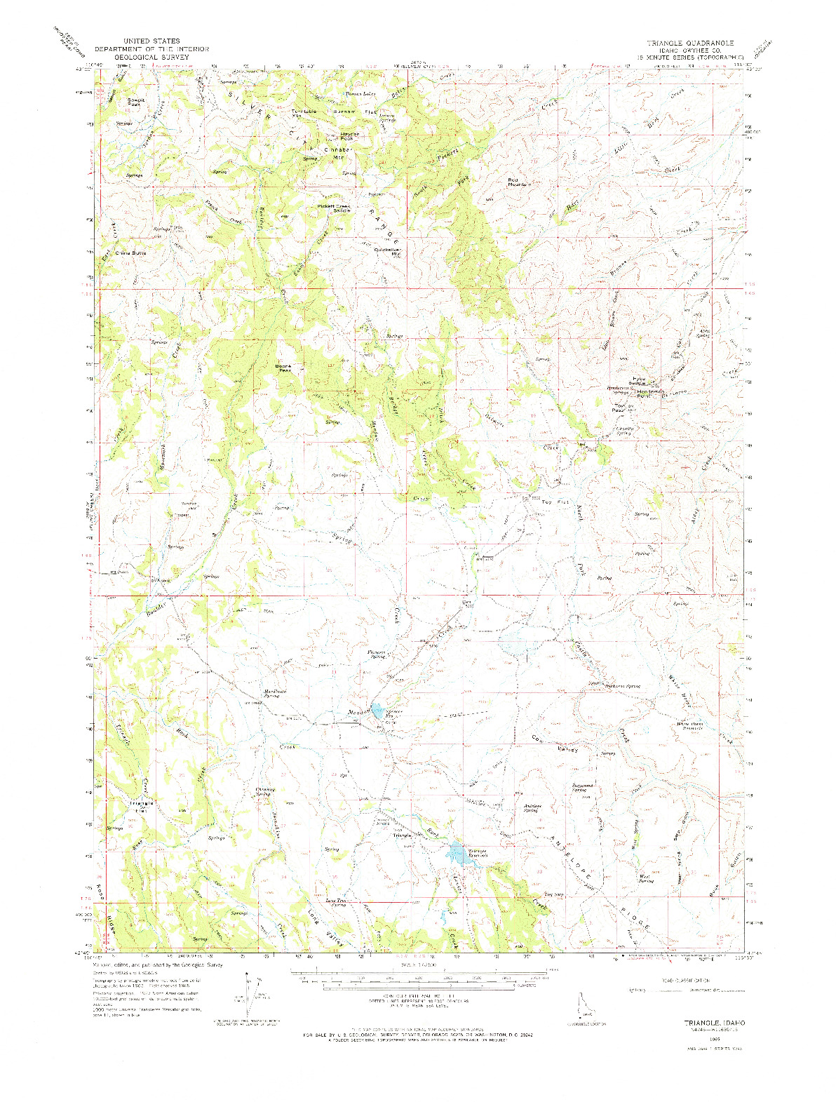 USGS 1:62500-SCALE QUADRANGLE FOR TRIANGLE, ID 1965
