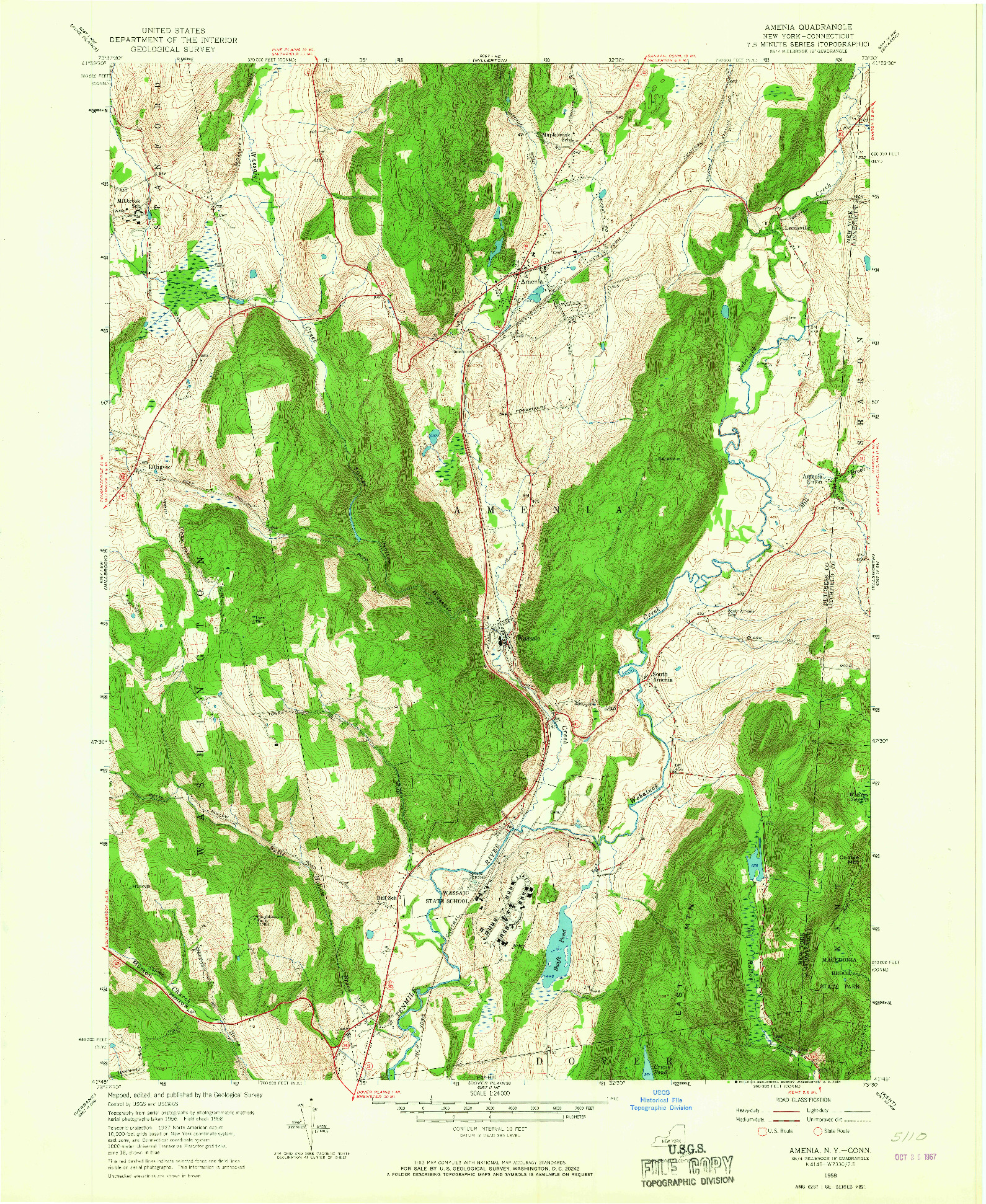 USGS 1:24000-SCALE QUADRANGLE FOR AMENIA, NY 1958