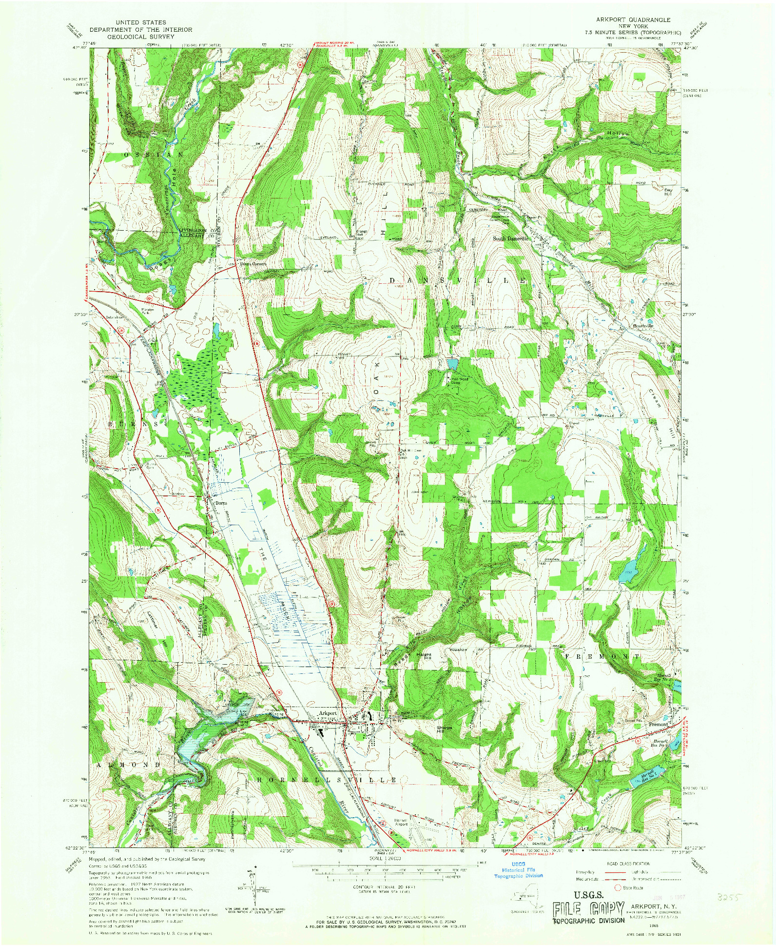 USGS 1:24000-SCALE QUADRANGLE FOR ARKPORT, NY 1965