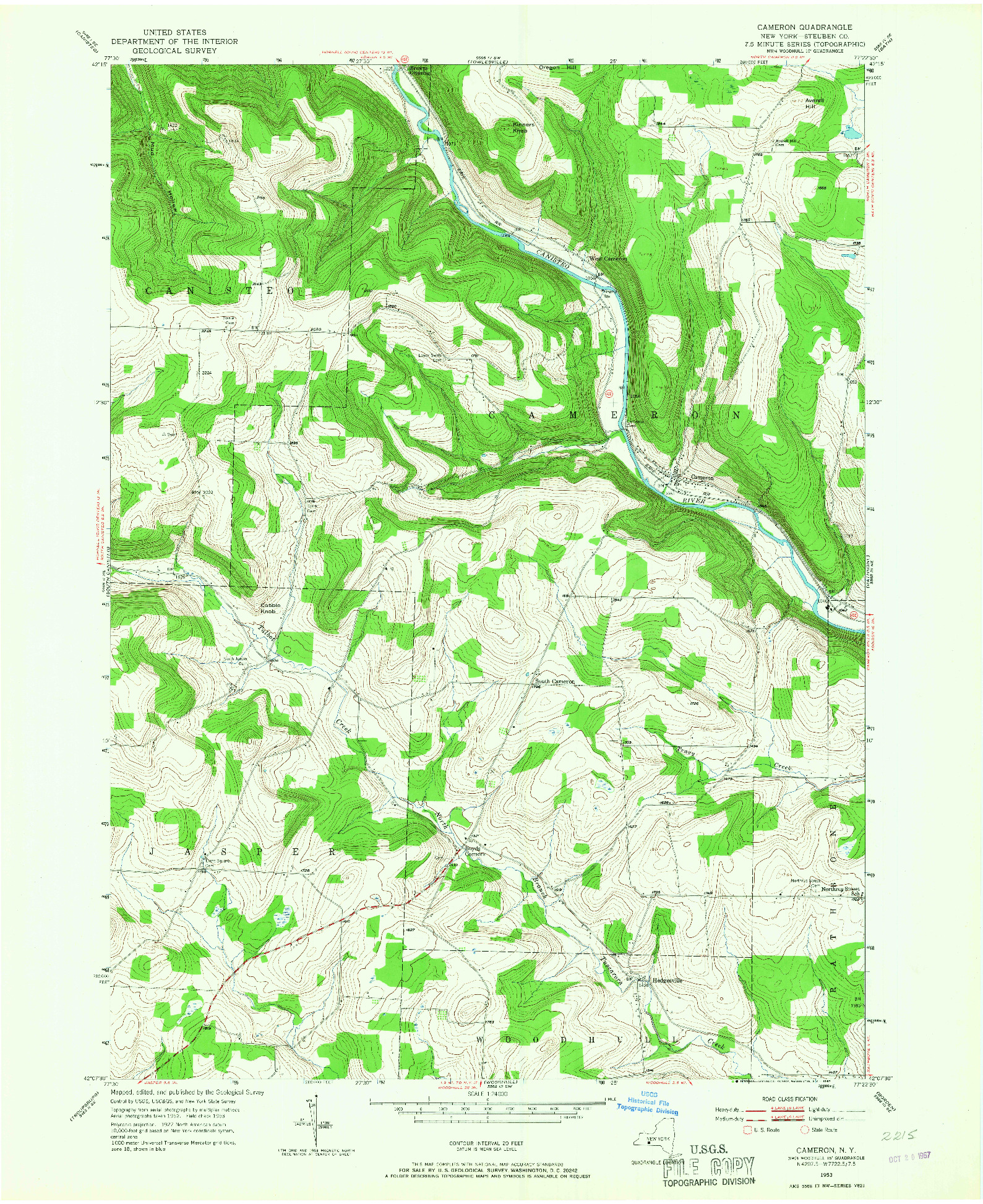 USGS 1:24000-SCALE QUADRANGLE FOR CAMERON, NY 1953