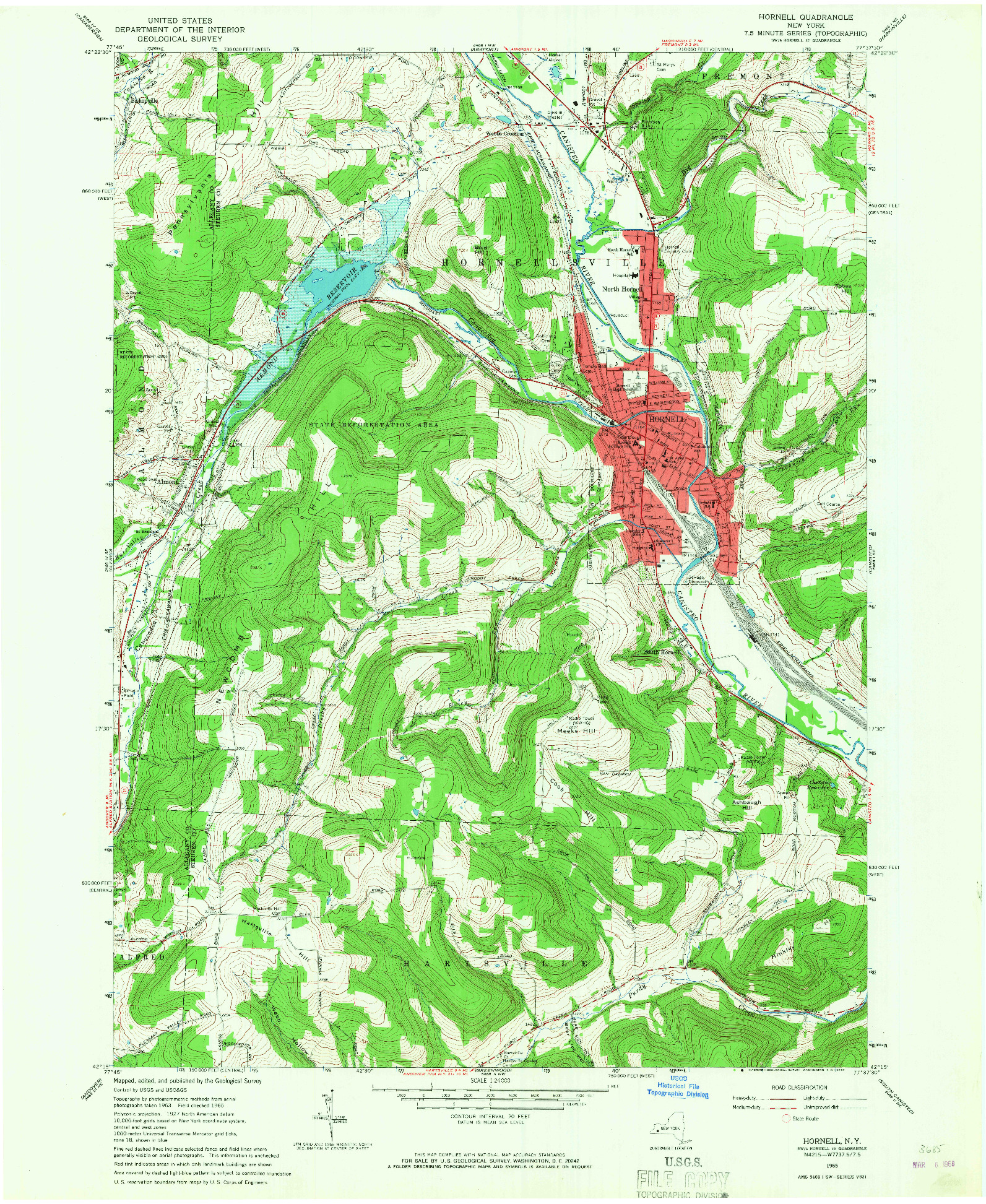 USGS 1:24000-SCALE QUADRANGLE FOR HORNELL, NY 1965