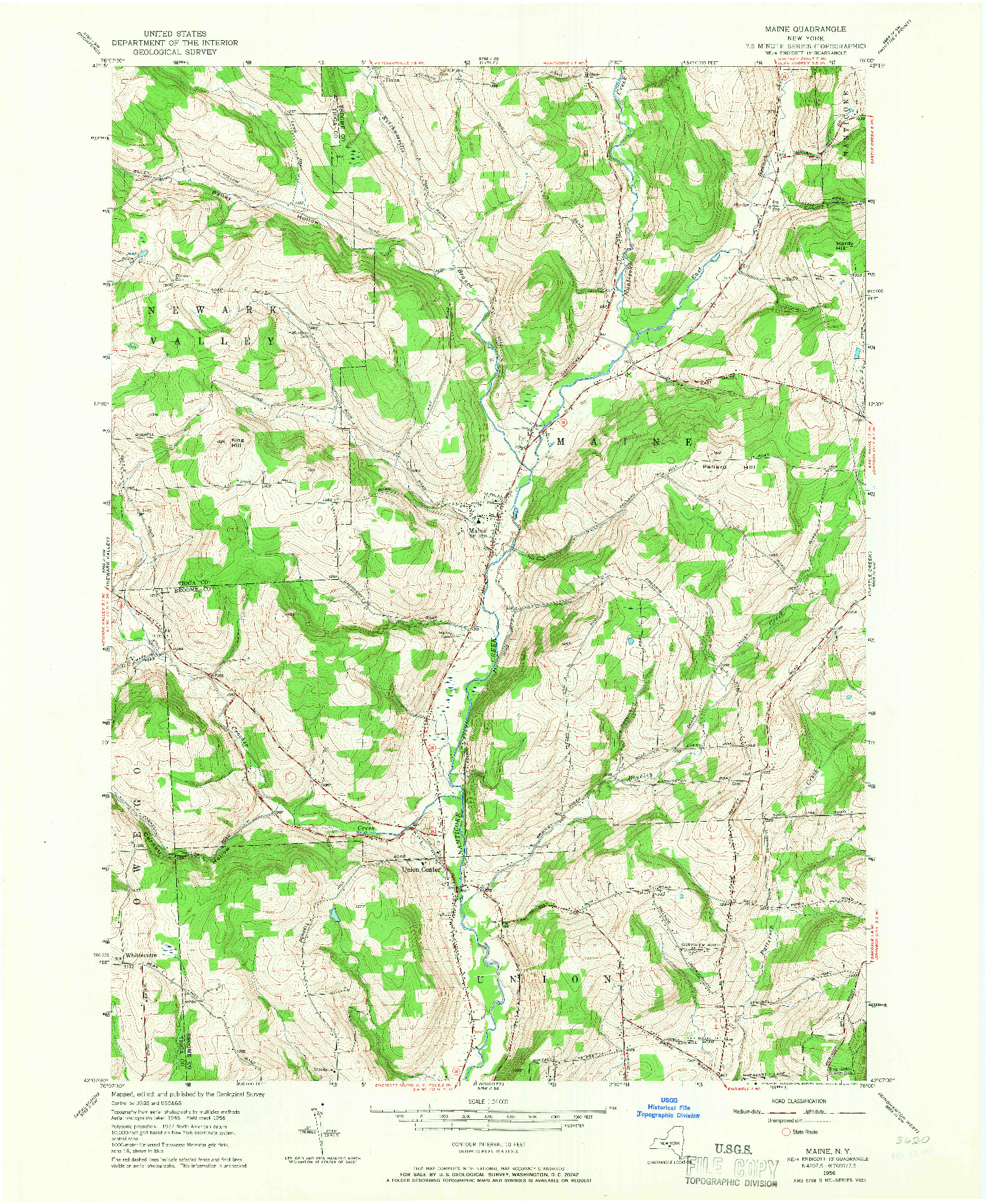 USGS 1:24000-SCALE QUADRANGLE FOR MAINE, NY 1956