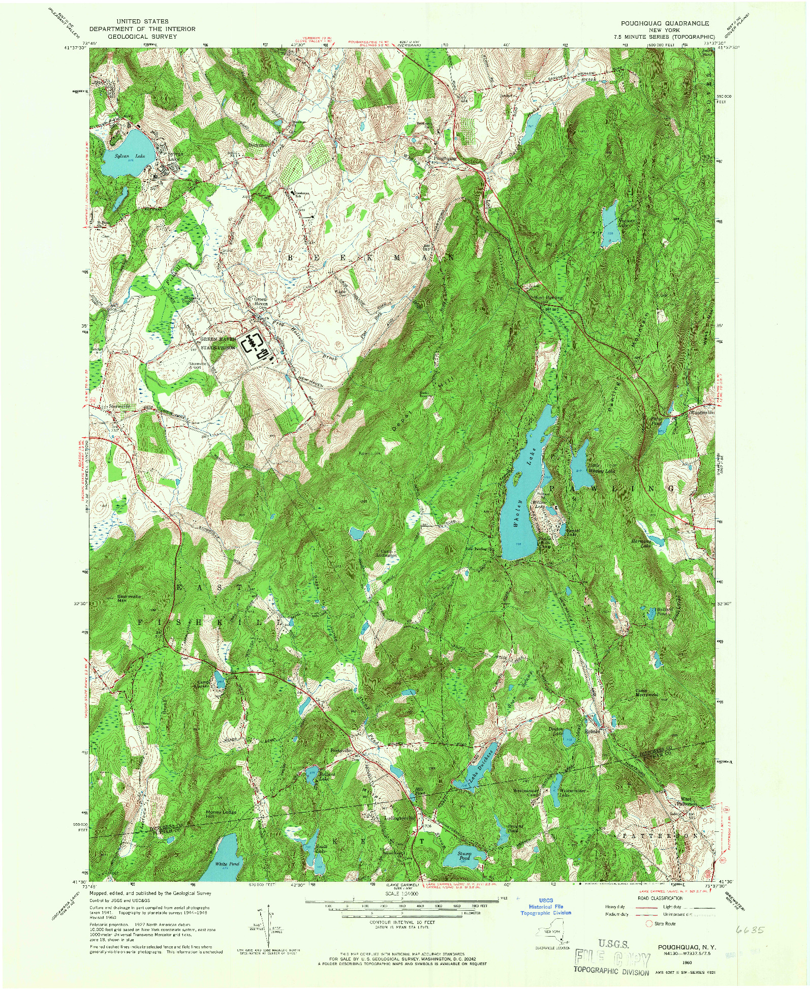 USGS 1:24000-SCALE QUADRANGLE FOR POUGHQUAG, NY 1960