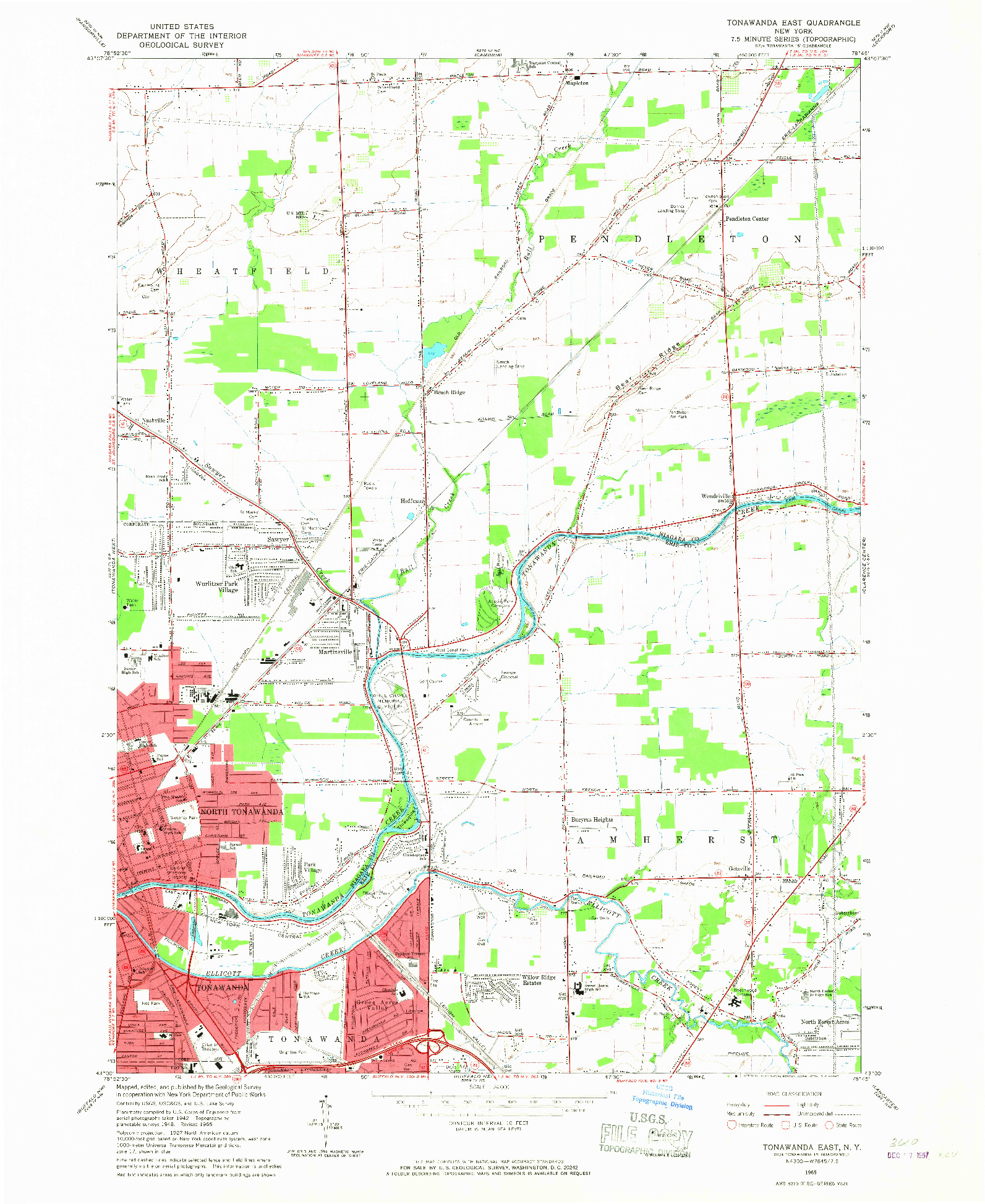 USGS 1:24000-SCALE QUADRANGLE FOR TONAWANDA EAST, NY 1965