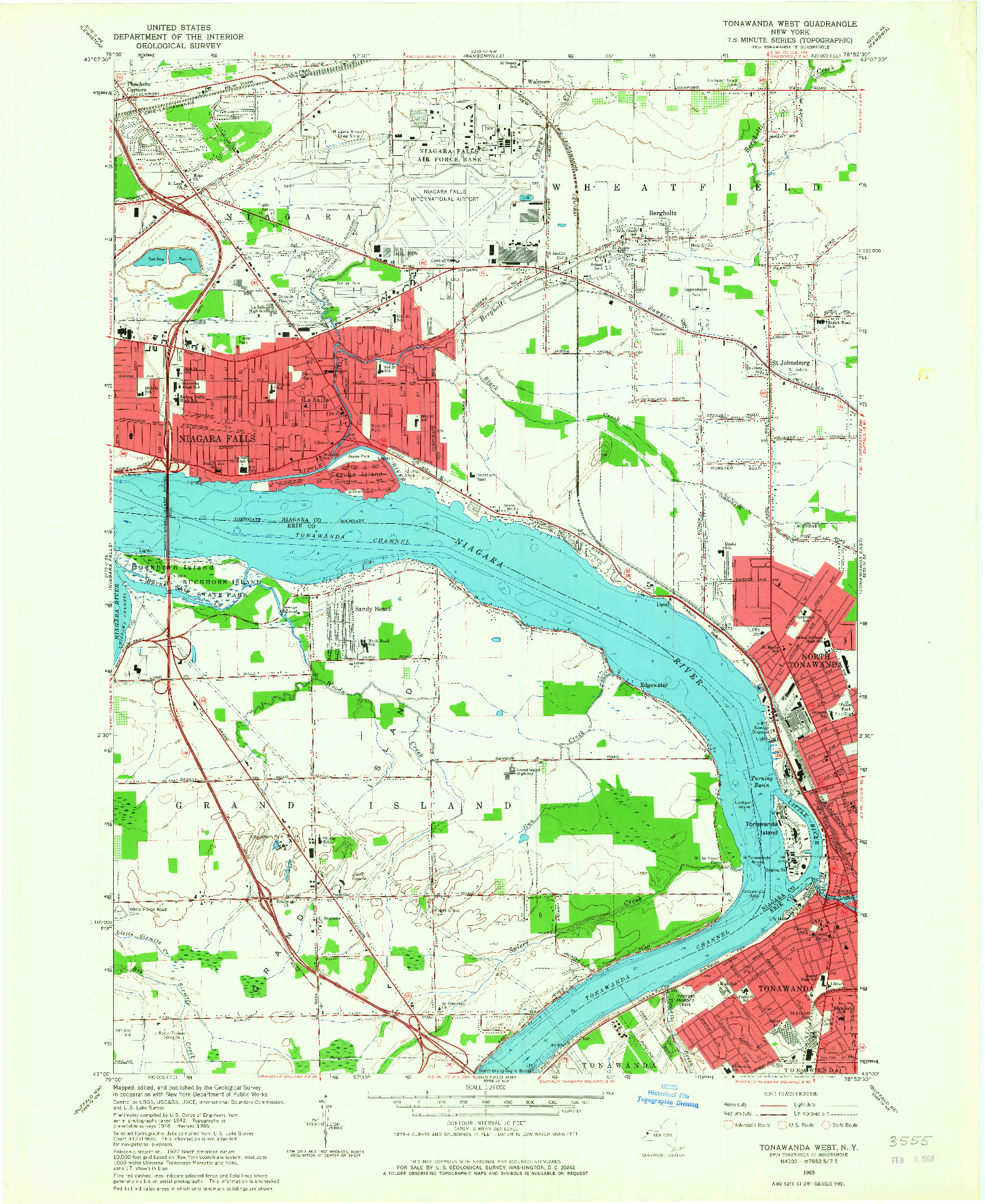 USGS 1:24000-SCALE QUADRANGLE FOR TONAWANDA WEST, NY 1965