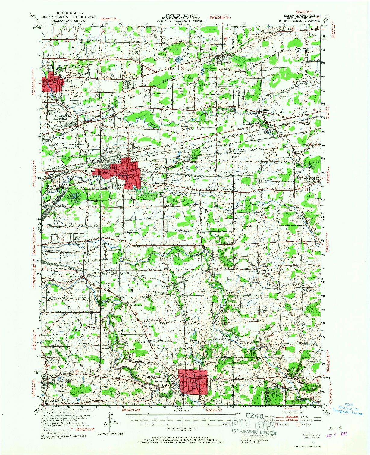 USGS 1:62500-SCALE QUADRANGLE FOR DEPEW, NY 1948