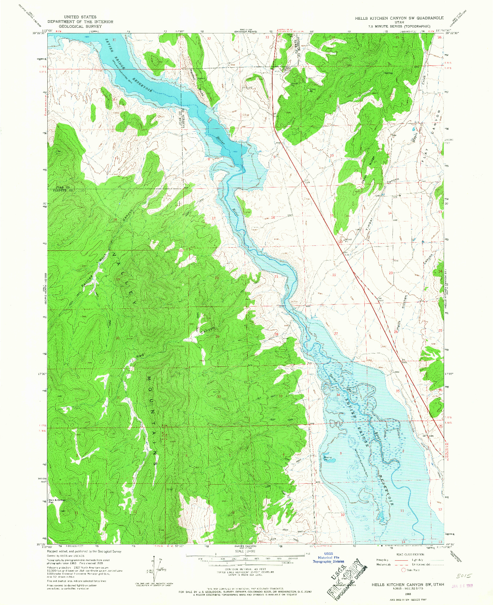 USGS 1:24000-SCALE QUADRANGLE FOR HELLS KITCHEN CANYON SW, UT 1965