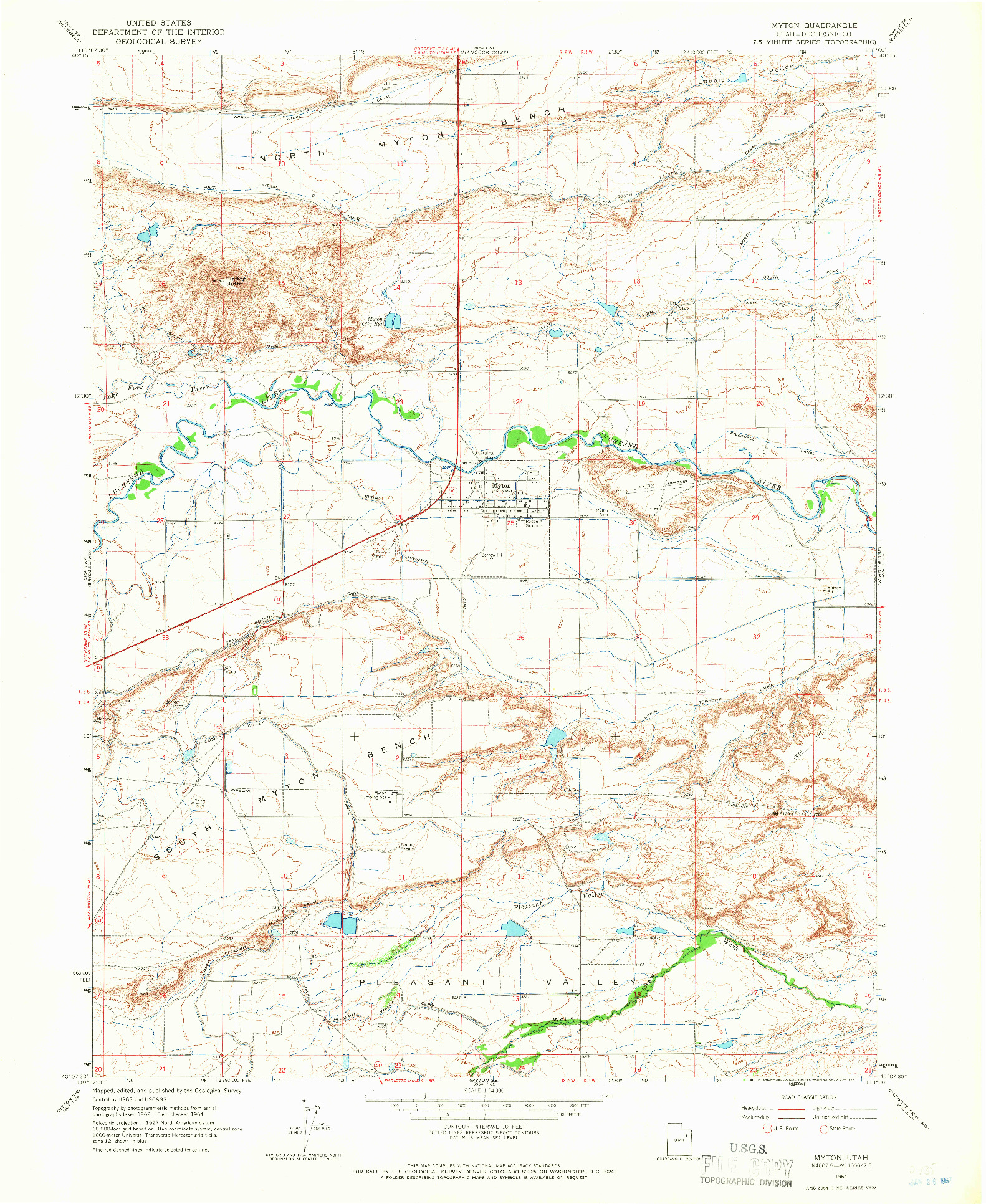 USGS 1:24000-SCALE QUADRANGLE FOR MYTON, UT 1964