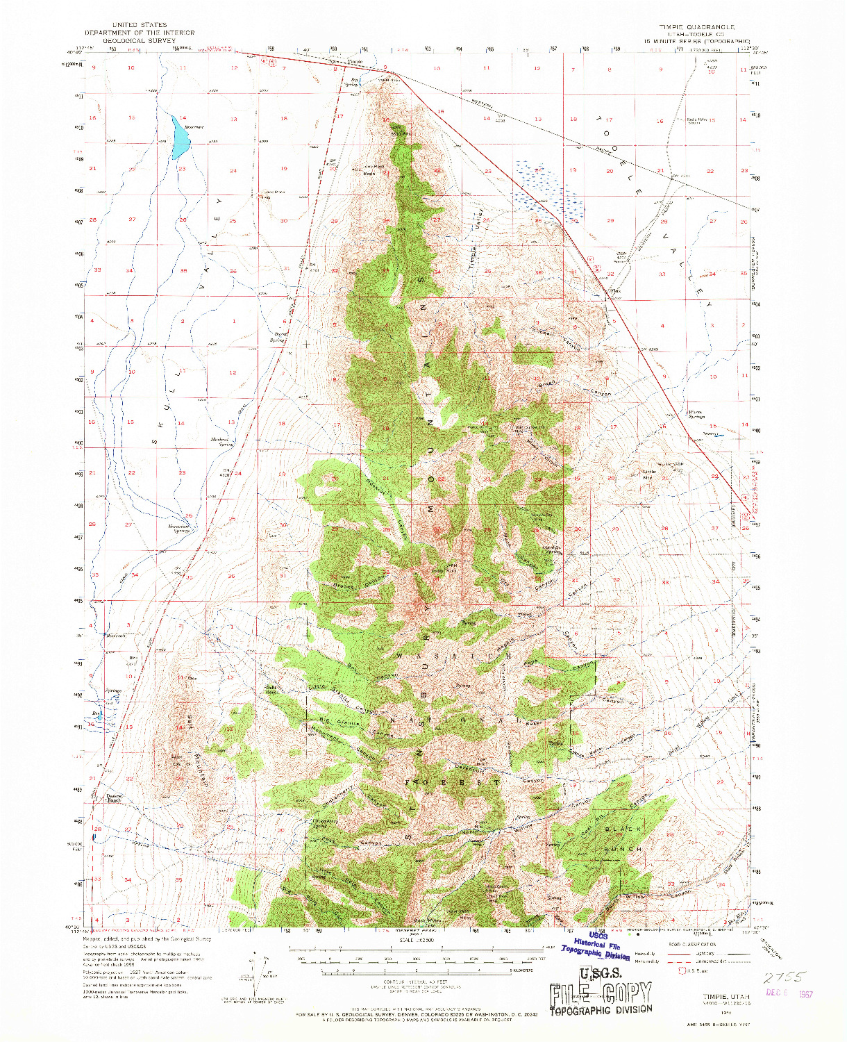 USGS 1:62500-SCALE QUADRANGLE FOR TIMPIE, UT 1955