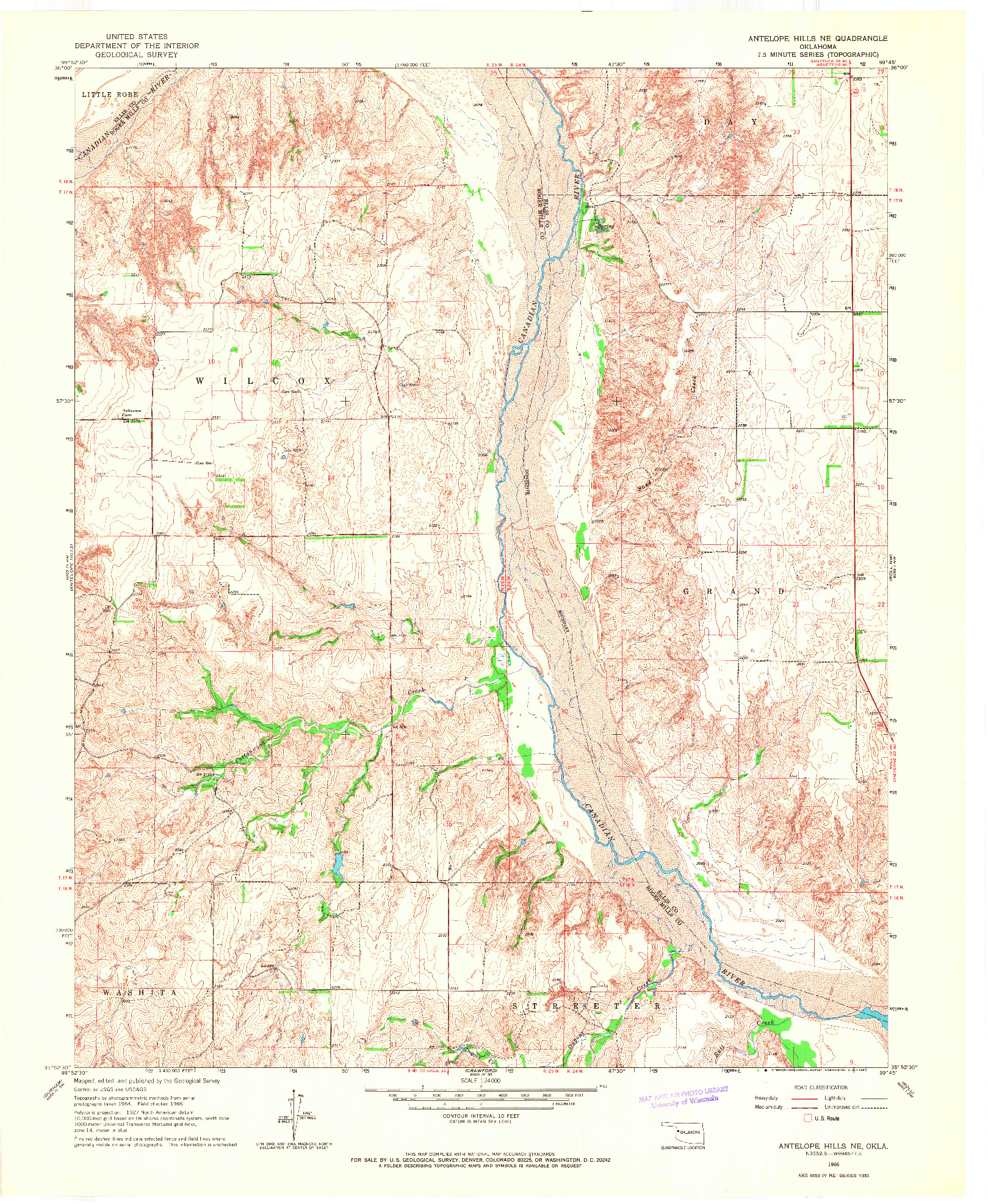 USGS 1:24000-SCALE QUADRANGLE FOR ANTELOPE HILLS NE, OK 1966