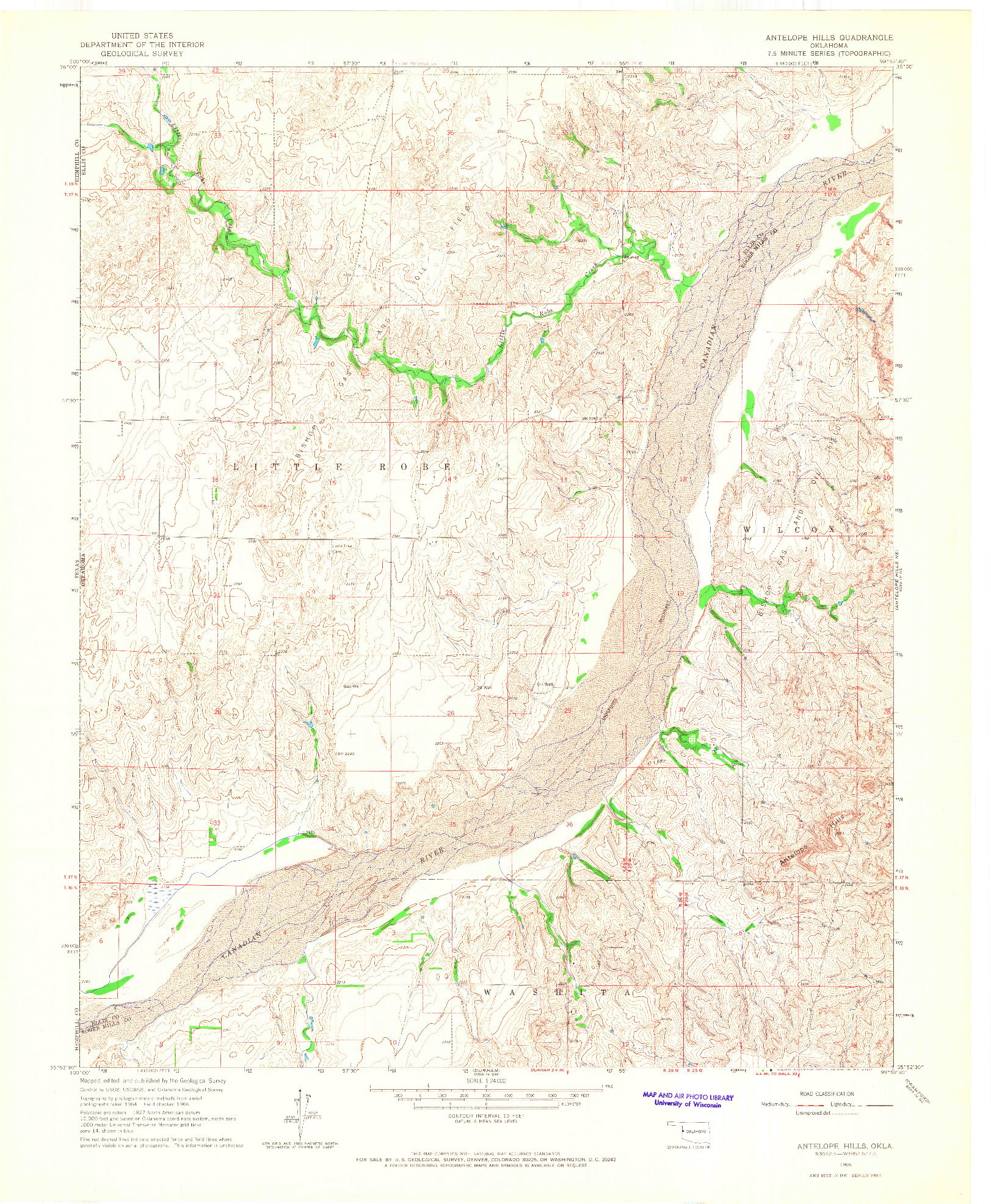 USGS 1:24000-SCALE QUADRANGLE FOR ANTELOPE HILLS, OK 1966