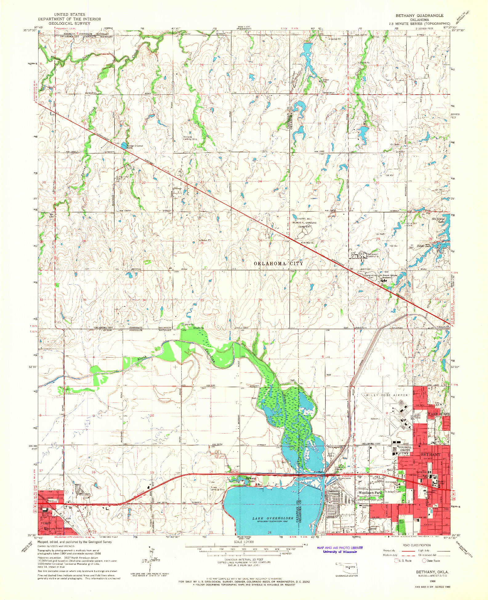 USGS 1:24000-SCALE QUADRANGLE FOR BETHANY, OK 1966