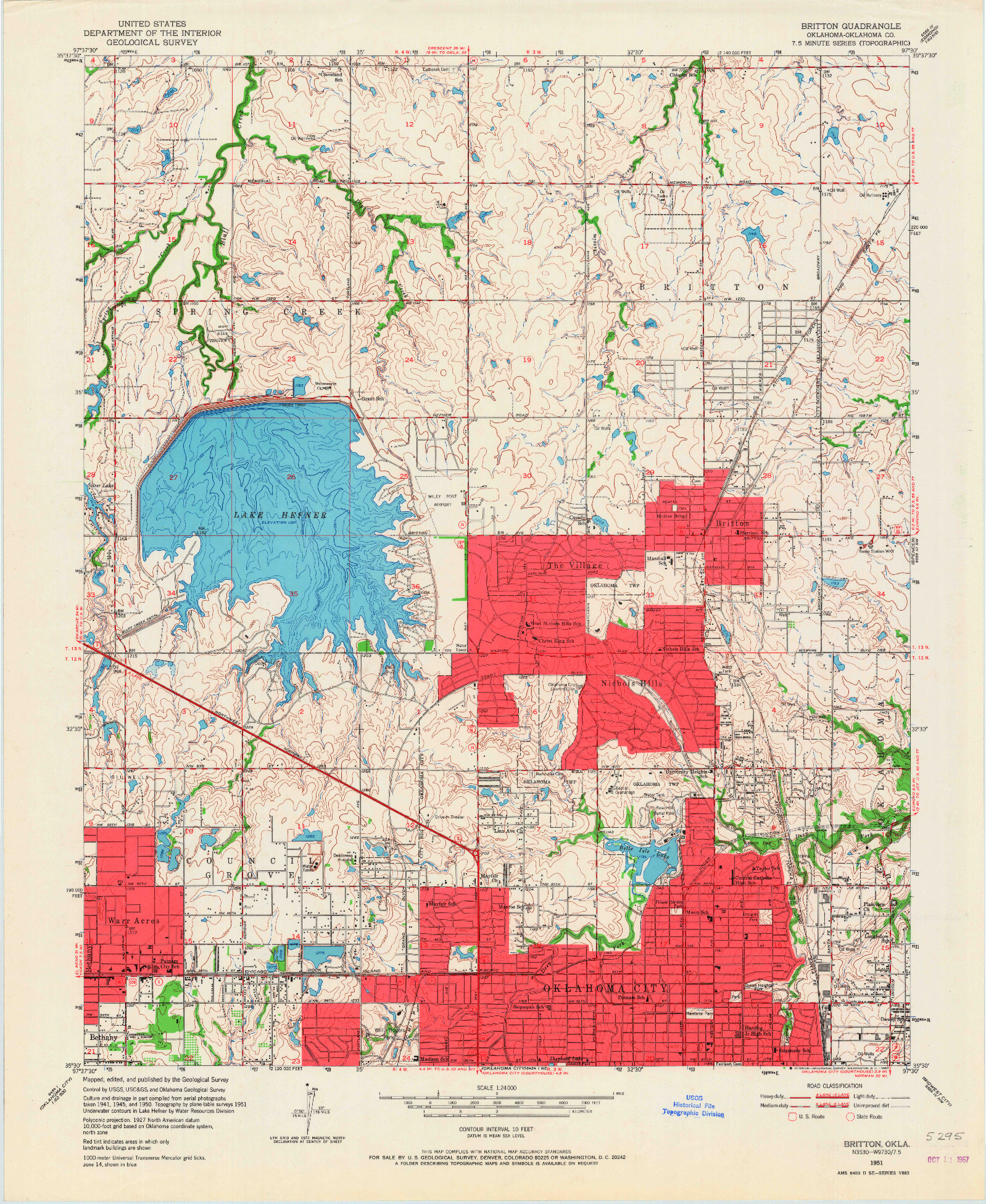 USGS 1:24000-SCALE QUADRANGLE FOR BRITTON, OK 1951