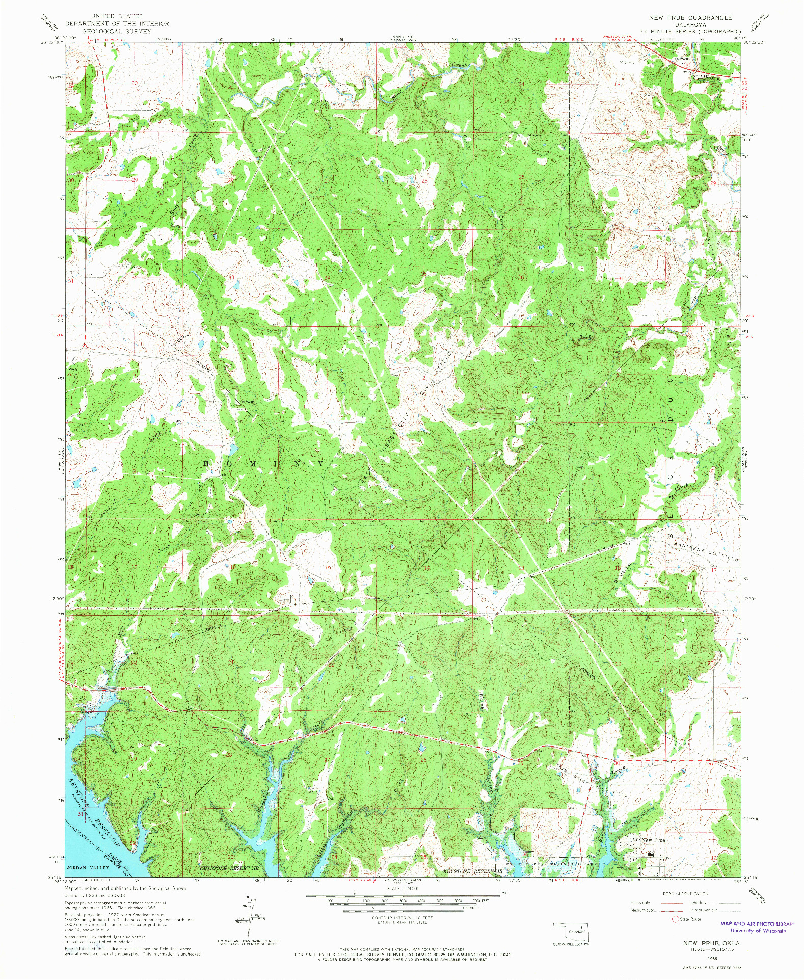 USGS 1:24000-SCALE QUADRANGLE FOR NEW PRUE, OK 1966