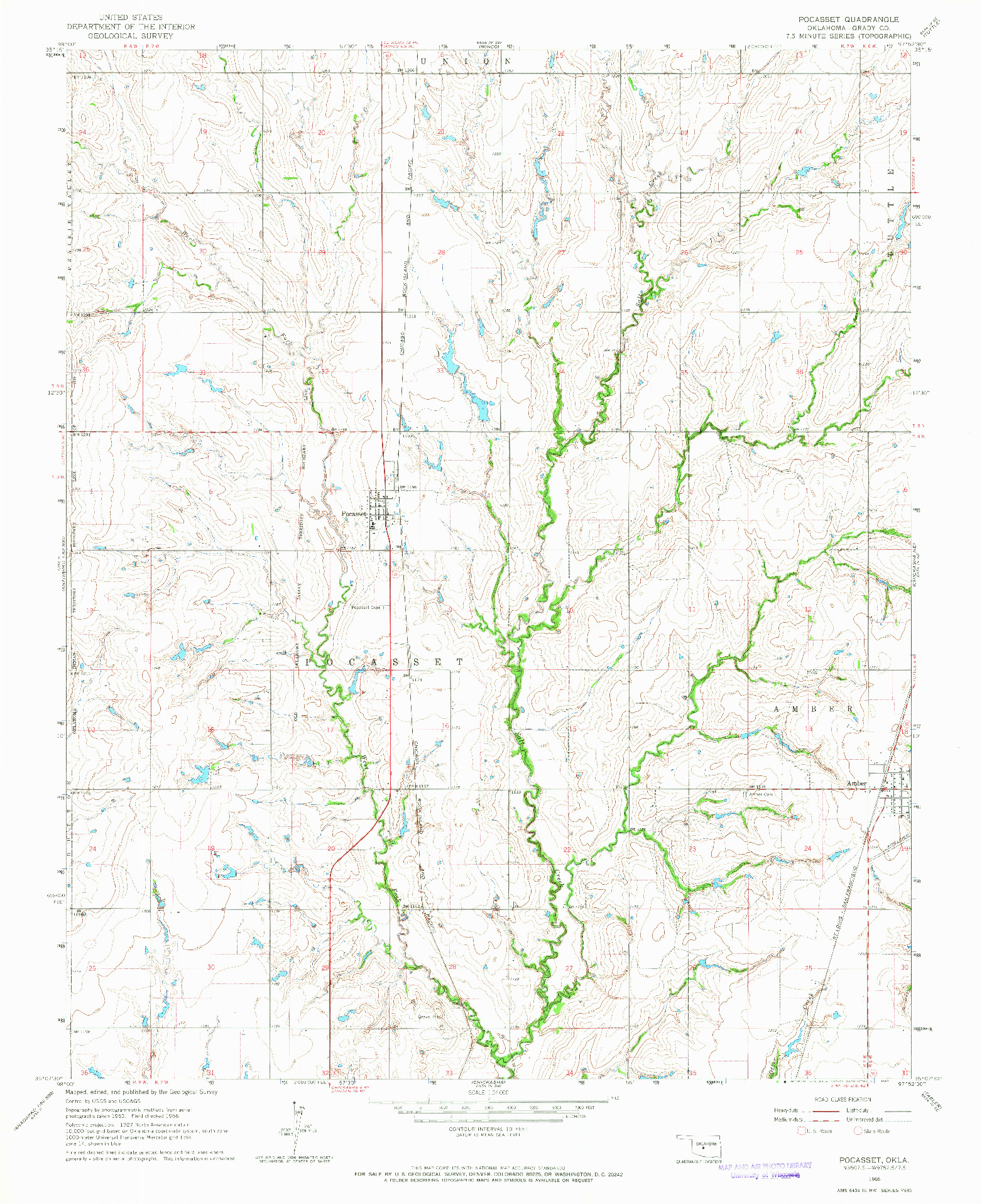 USGS 1:24000-SCALE QUADRANGLE FOR POCASSET, OK 1966