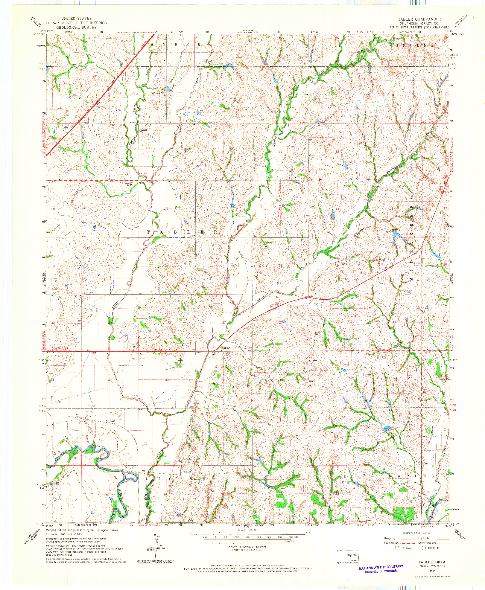 USGS 1:24000-SCALE QUADRANGLE FOR TABLER, OK 1966