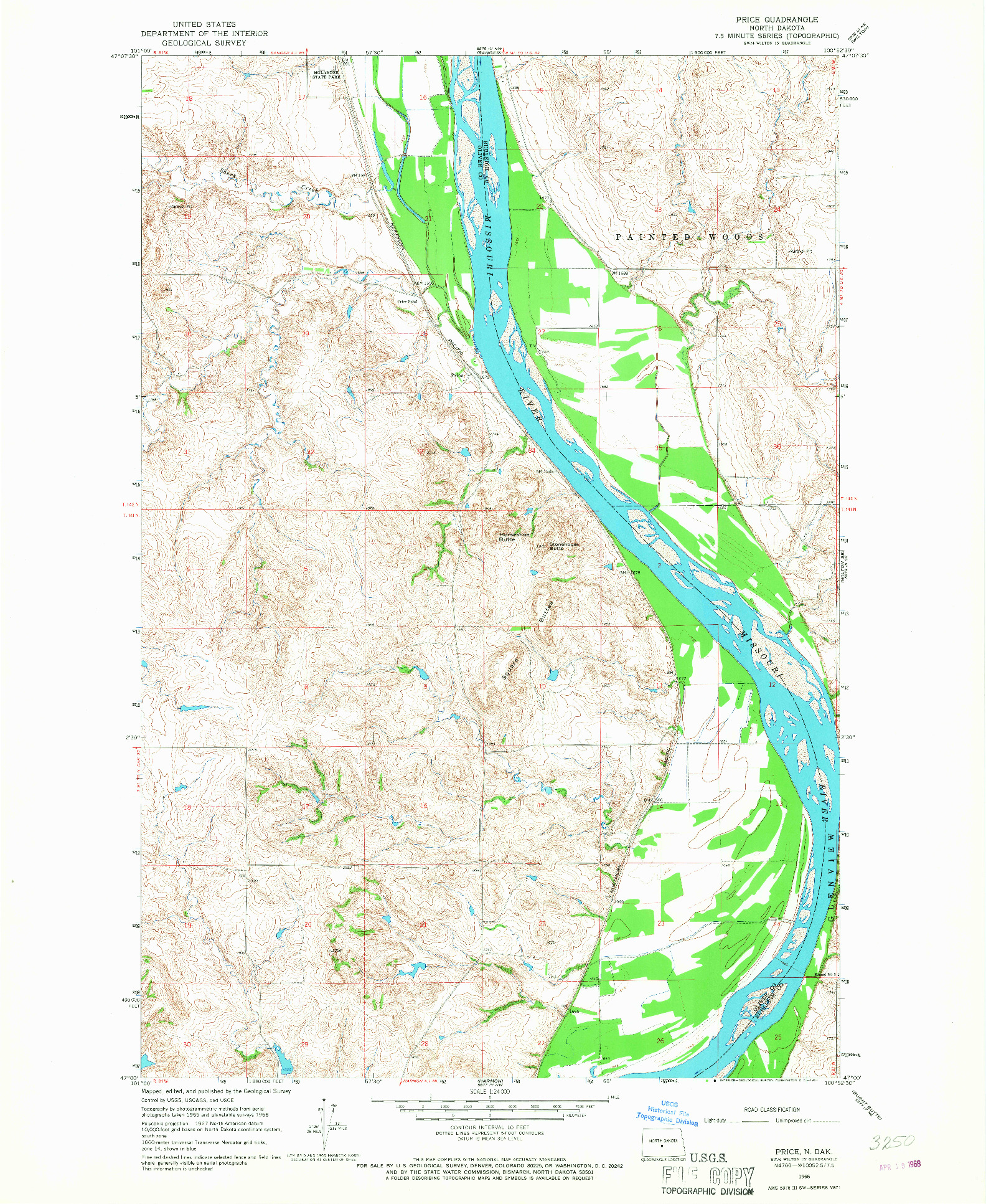 USGS 1:24000-SCALE QUADRANGLE FOR PRICE, ND 1966