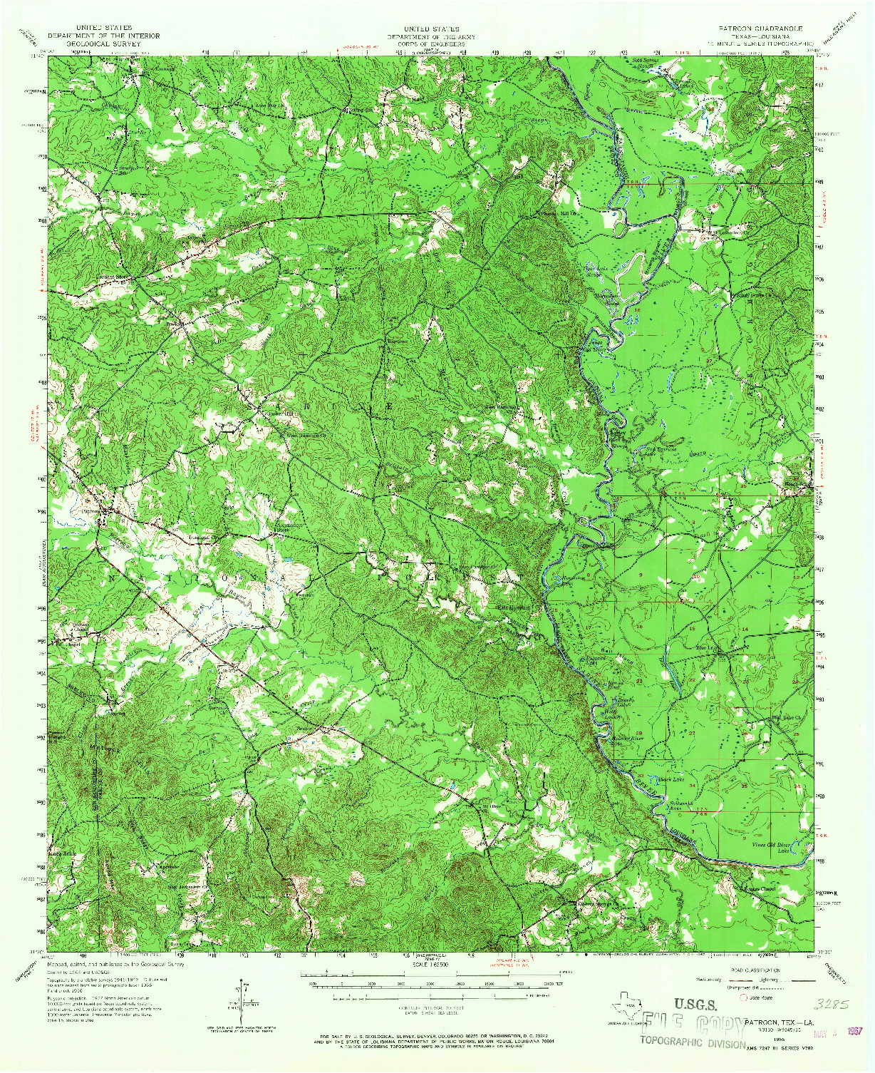 USGS 1:62500-SCALE QUADRANGLE FOR PATROON, TX 1956