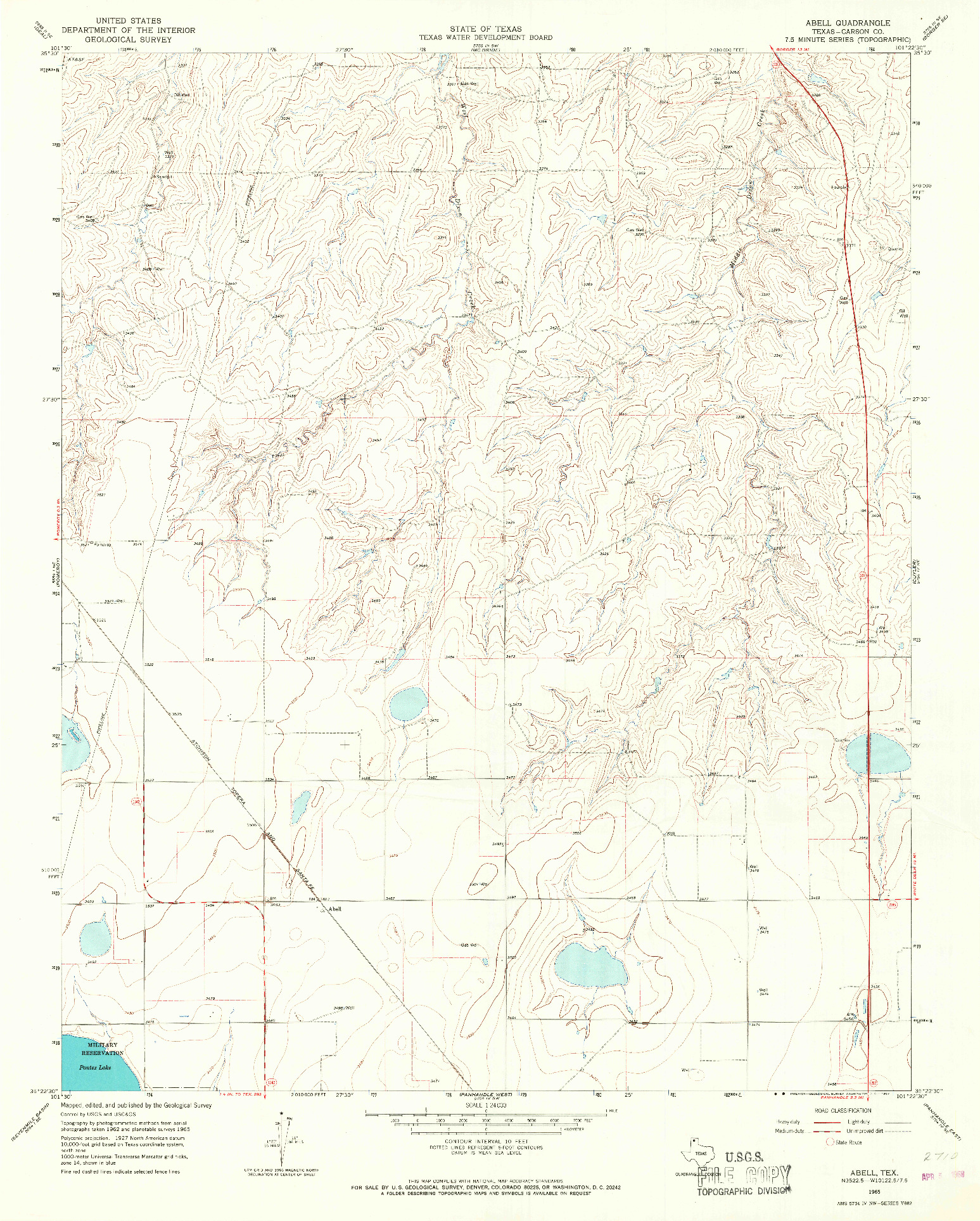 USGS 1:24000-SCALE QUADRANGLE FOR ABELL, TX 1965