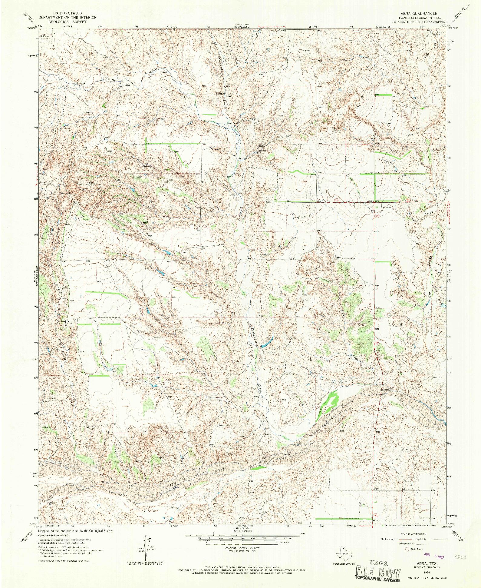 USGS 1:24000-SCALE QUADRANGLE FOR ABRA, TX 1964